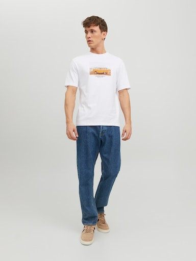 Jack & Jones - T-shirt regular fit con stampa, Bianco, large image number 1