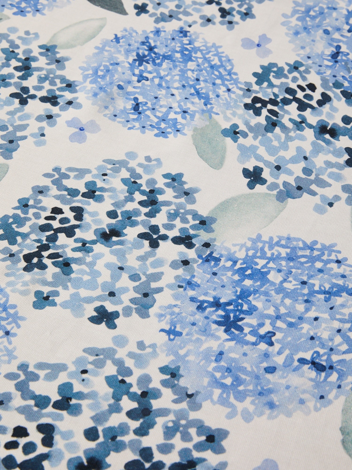 Tovaglia in panama di cotone con stampa ortensie, Azzurro, large image number 0