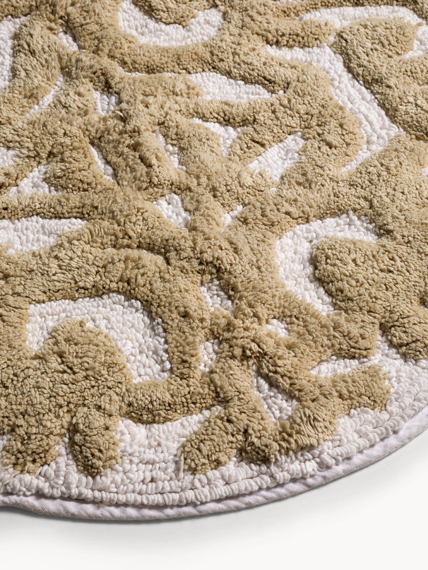 Tappeto bagno taftato in cotone, Beige, large image number 1