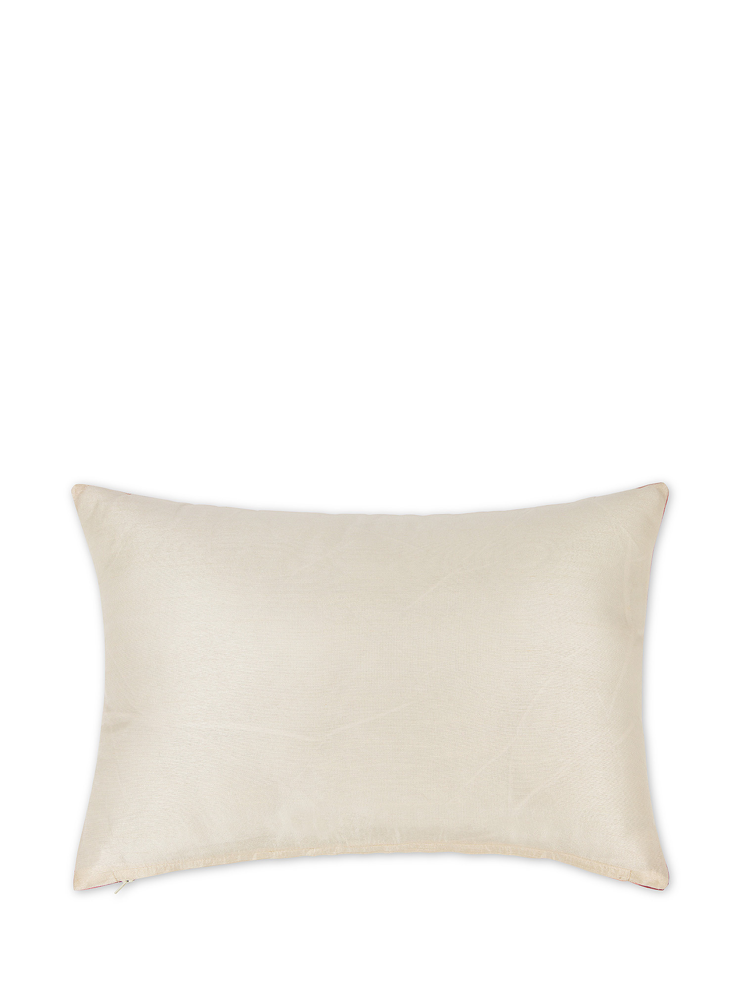Ikat print silk cushion 35x50cm, Pink, large image number 1