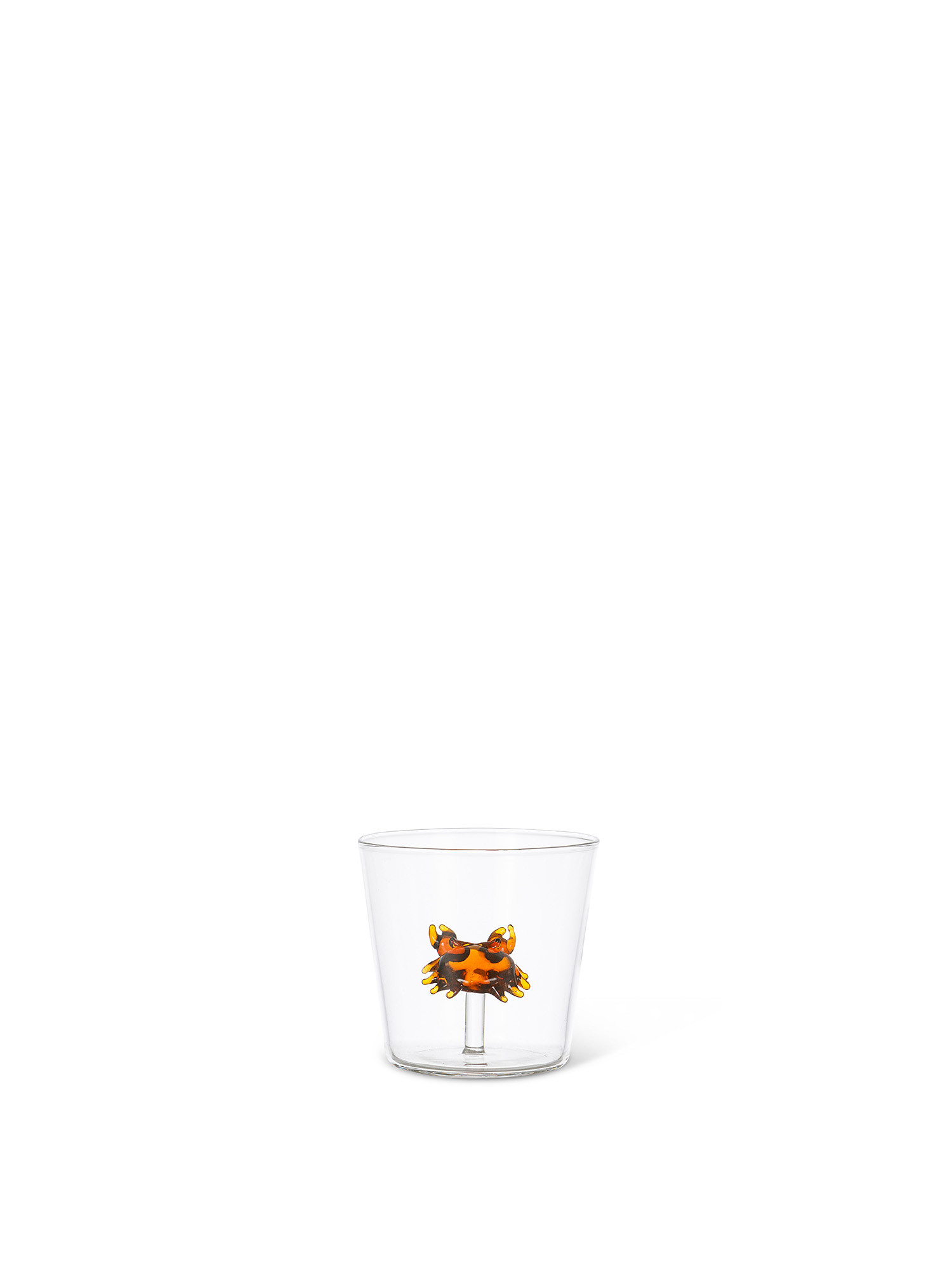 Bicchiere vetro dettaglio granchio, Trasparente, large image number 0