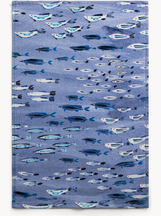 Palm print cotton beach towel