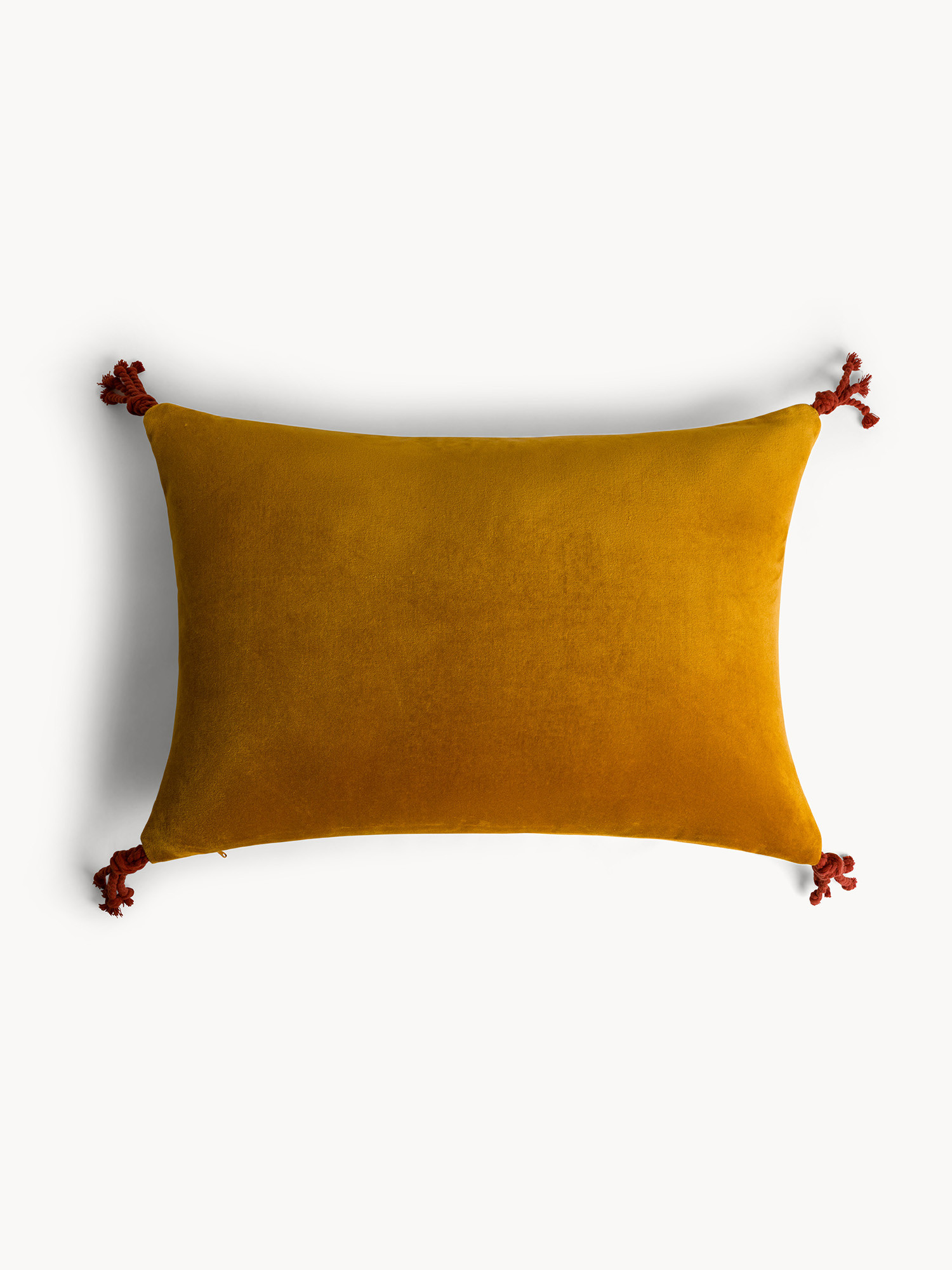 35x50 cm velvet pillow with appliques, Ocra Yellow, large image number 0