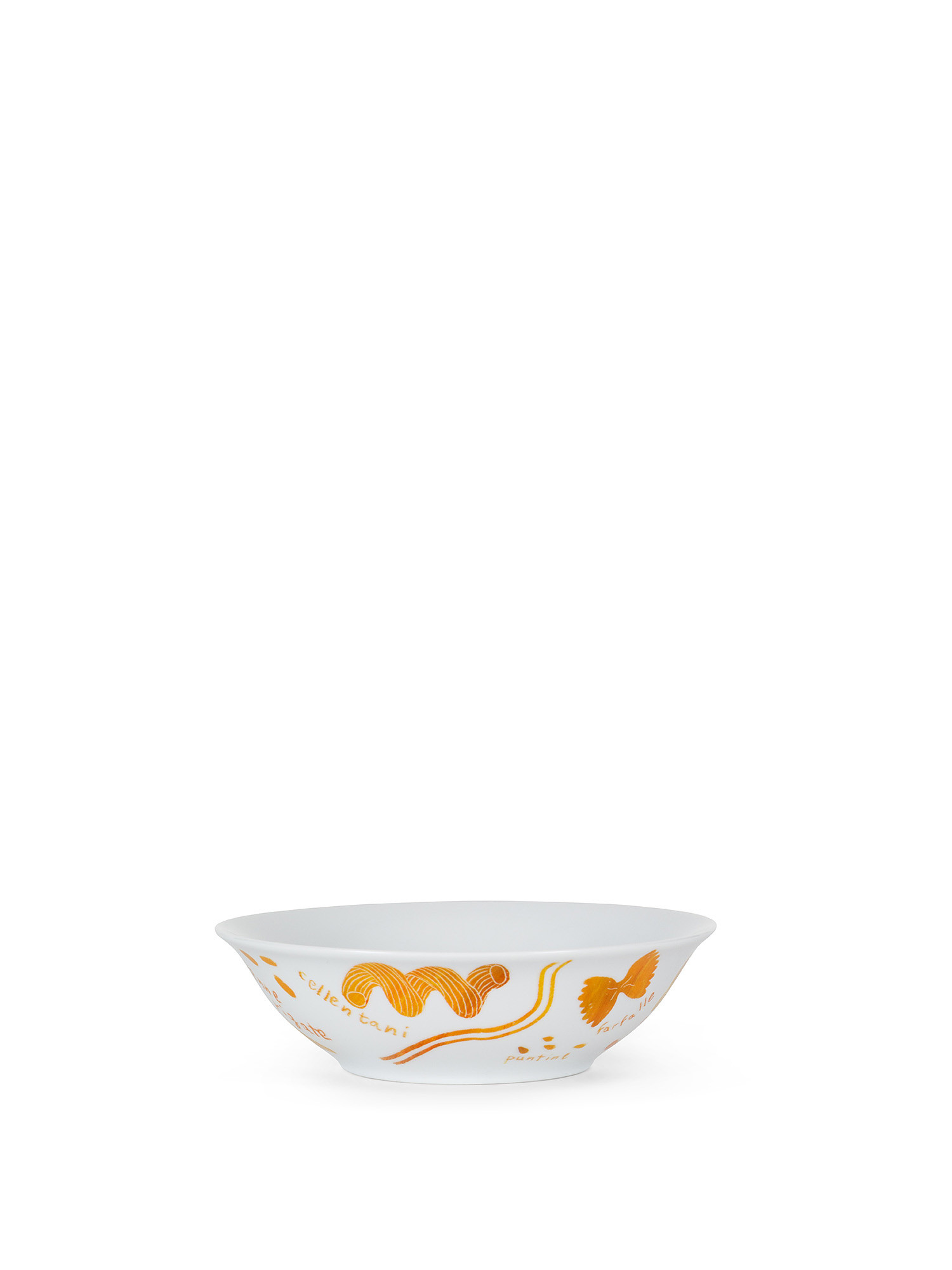 Porcelain soup plate with pasta motif, White, large image number 0