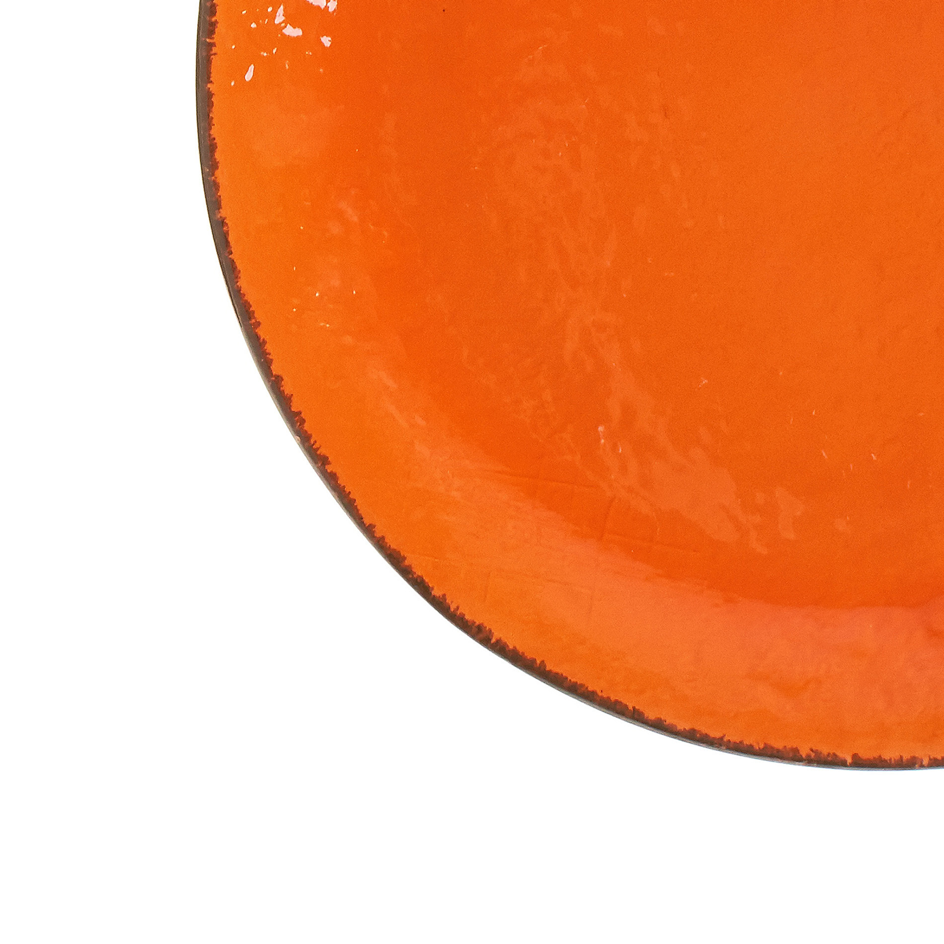Piatto da portata ceramica artigianale Preta, Arancione, large image number 2