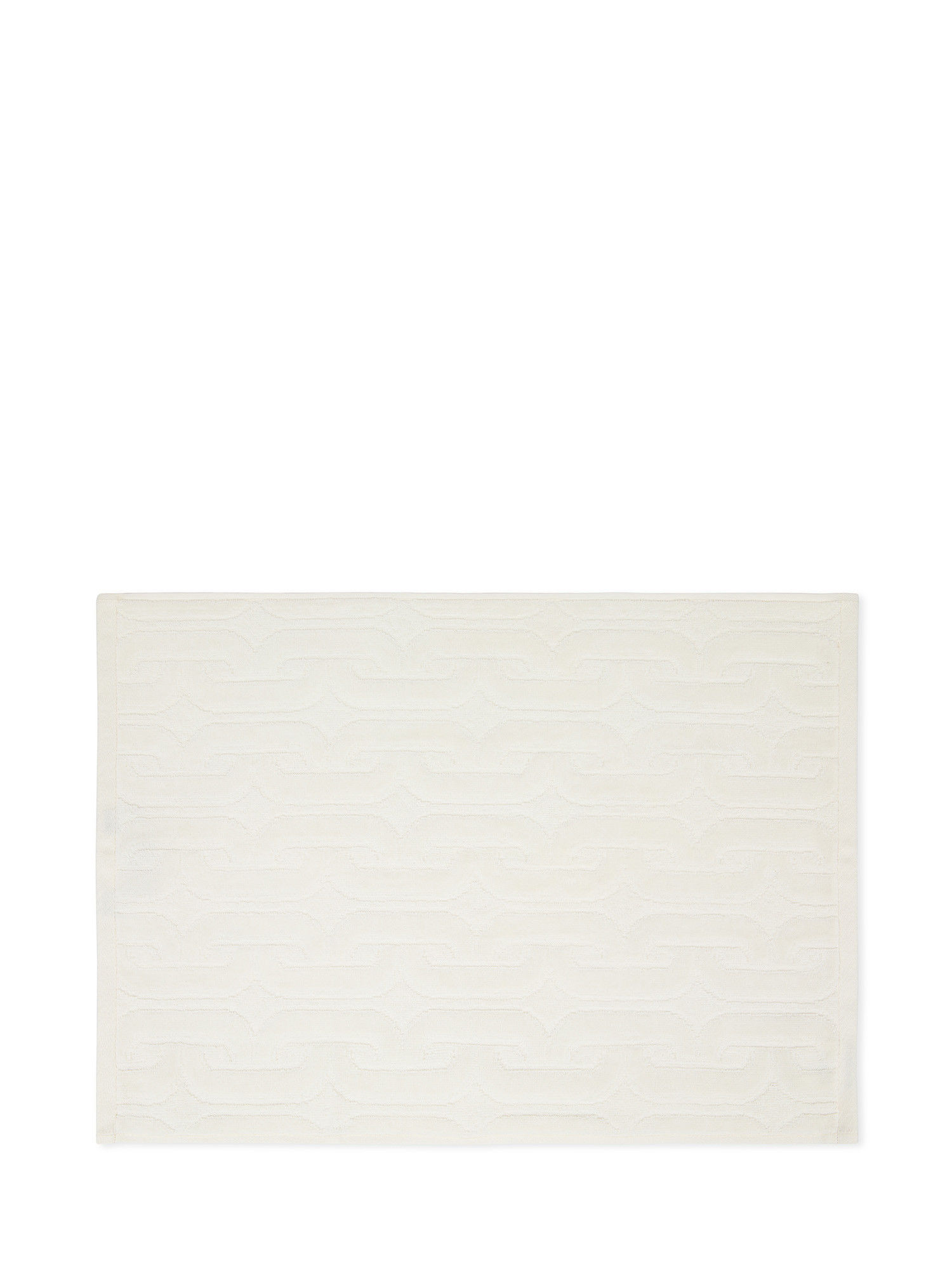 Asciugamano in velour di cotone con lavorazione geometrica a rilievo, Bianco, large image number 1