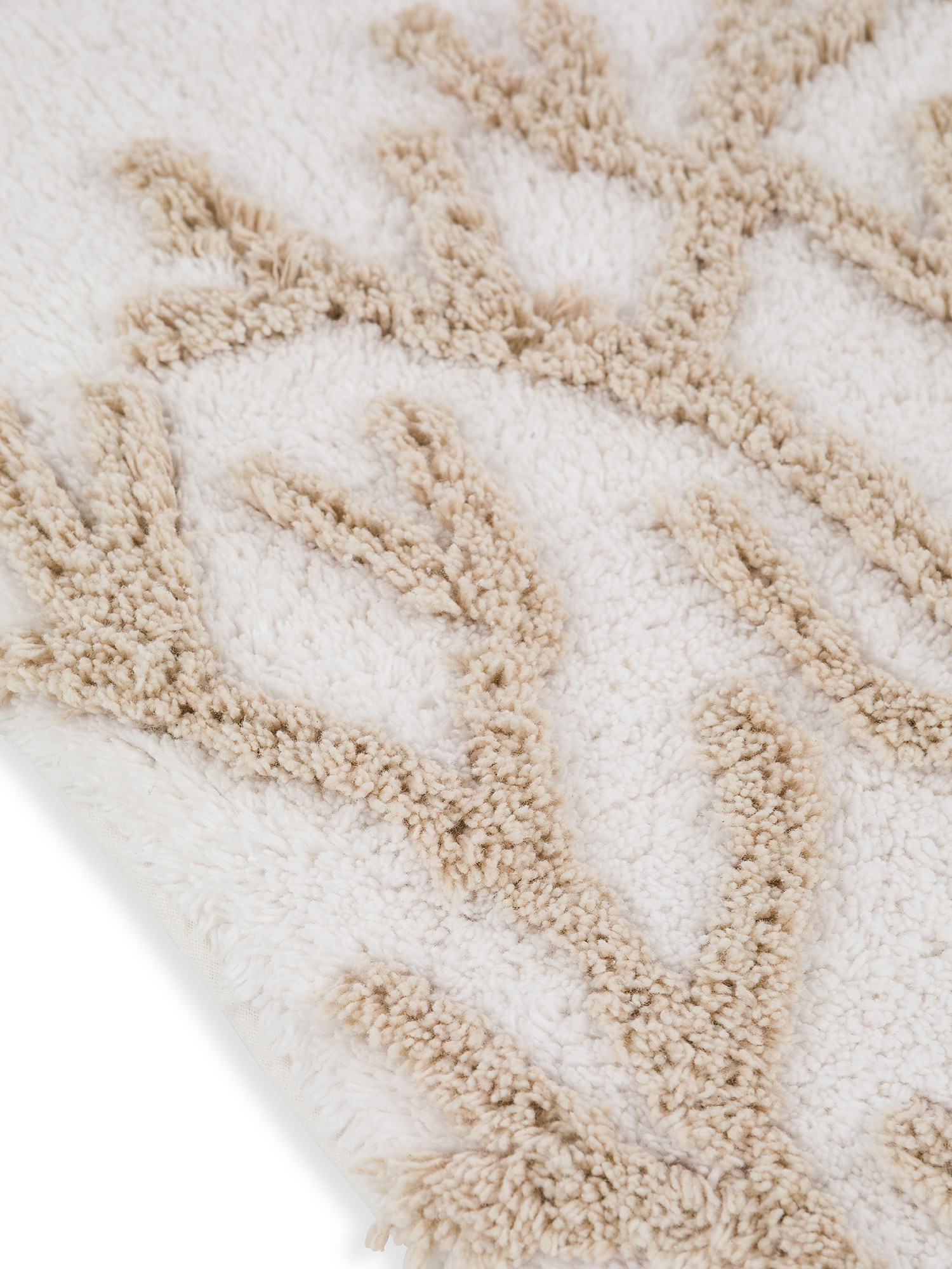 Tappeto bagno in cotone motivo coralli, Bianco, large image number 1