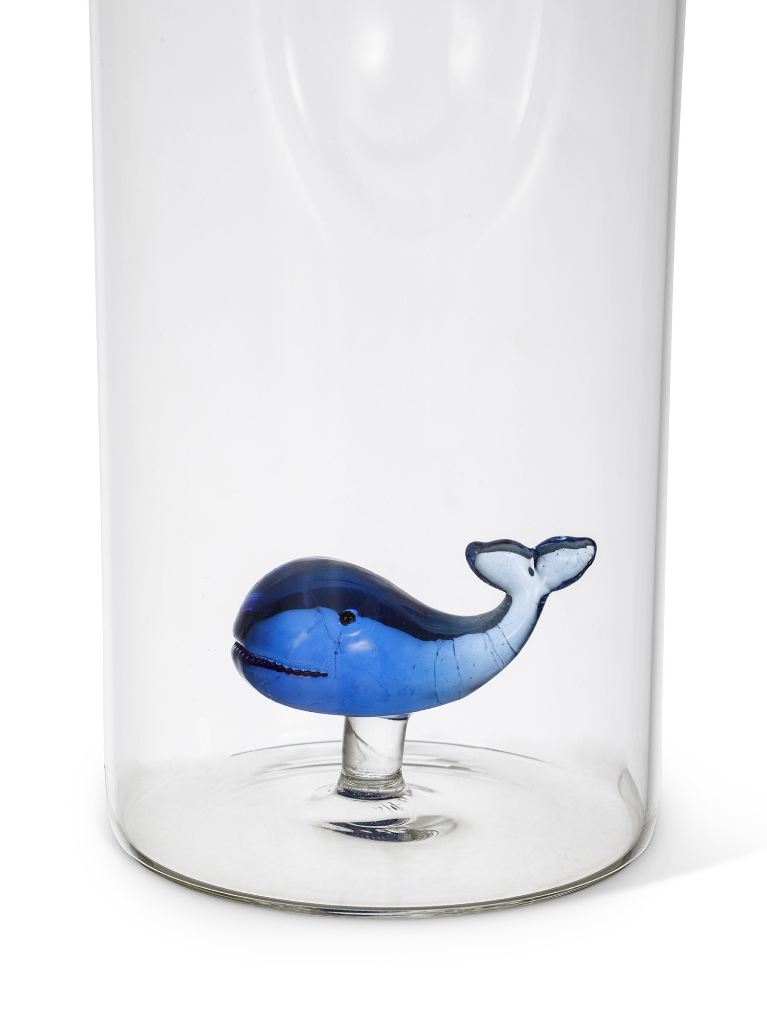 Glass carafe with whale detail, Transparent, large image number 1