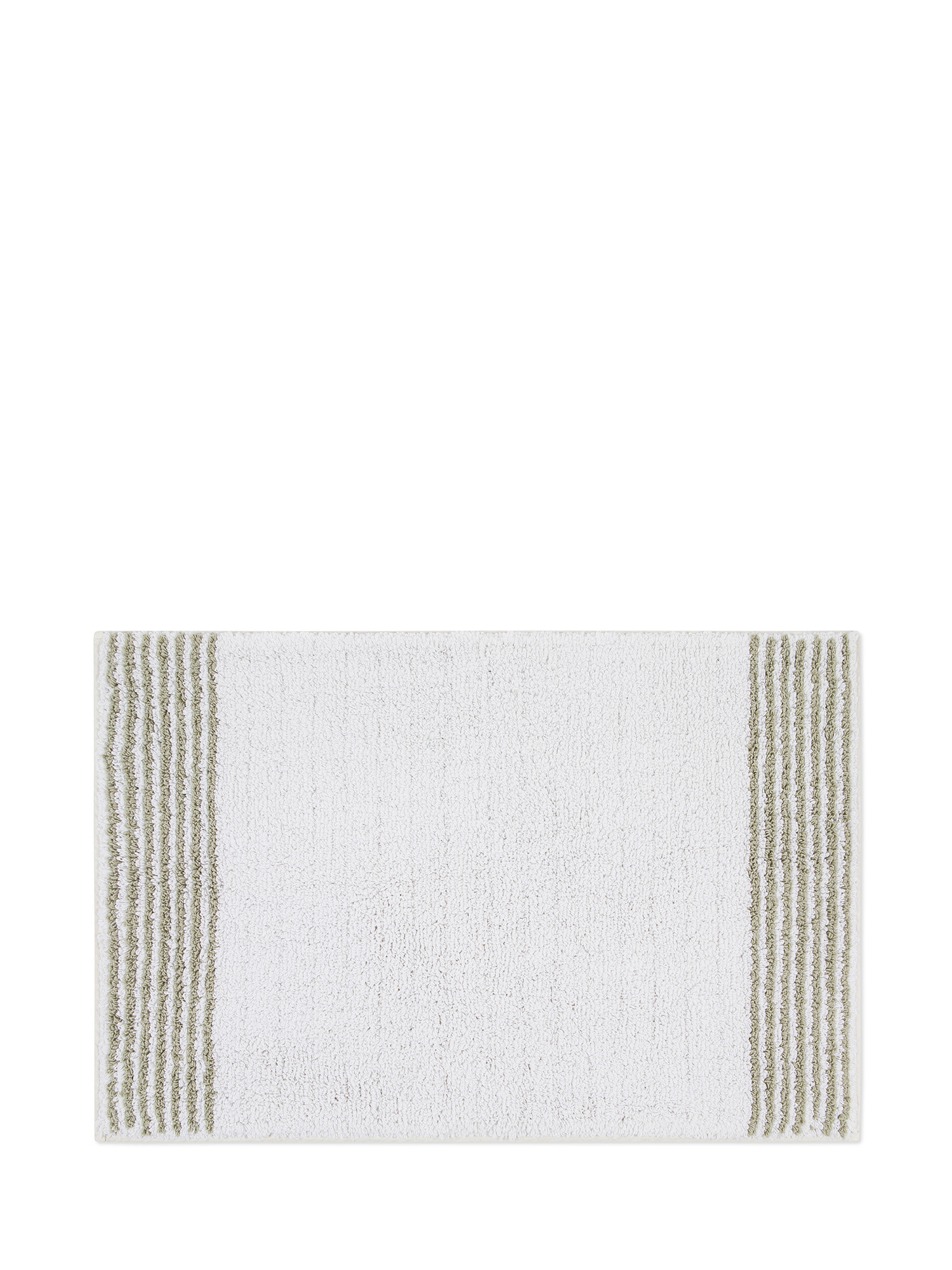 Terry cotton bath rug with contrasting stripes, Pearl Grey, large image number 0