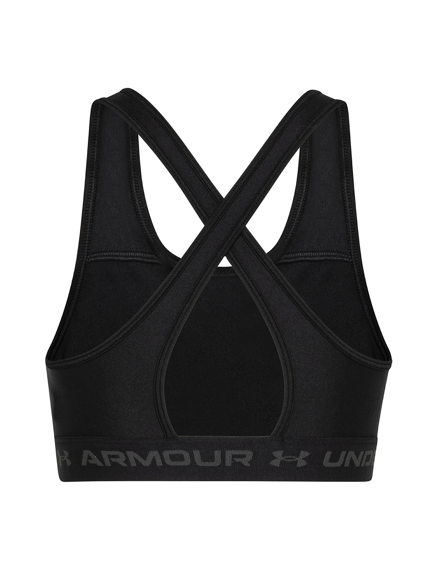 Armour® Mid Crossbac sports bra, Black, large image number 1