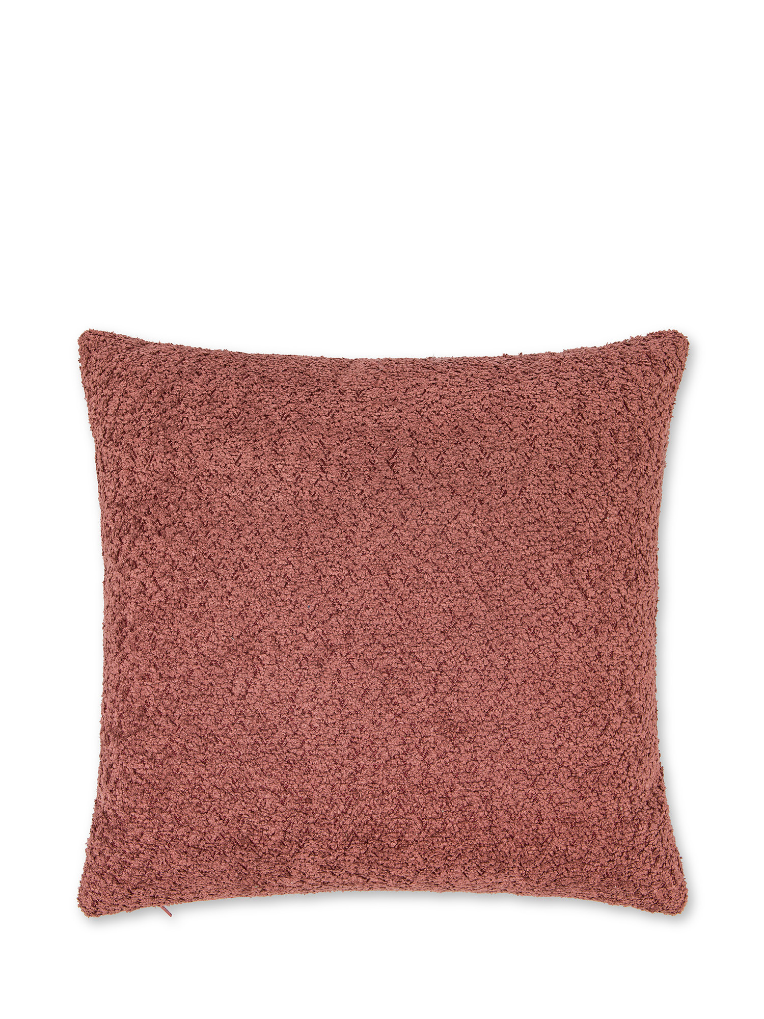 Solid color Bouclè fabric cushion 43X43cm, Mauve purple, large image number 1