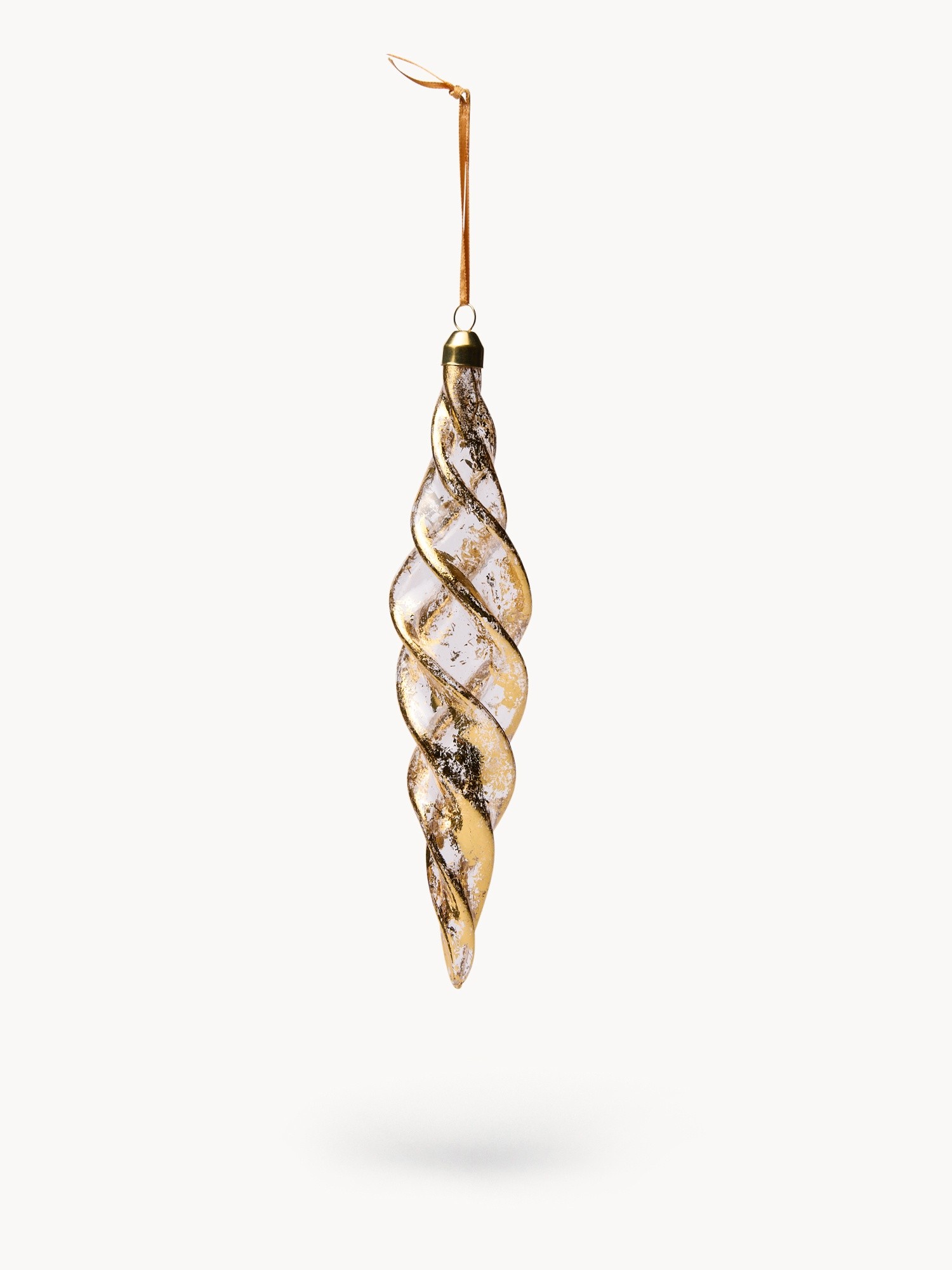 Glass tree decoration, Gold, large image number 0