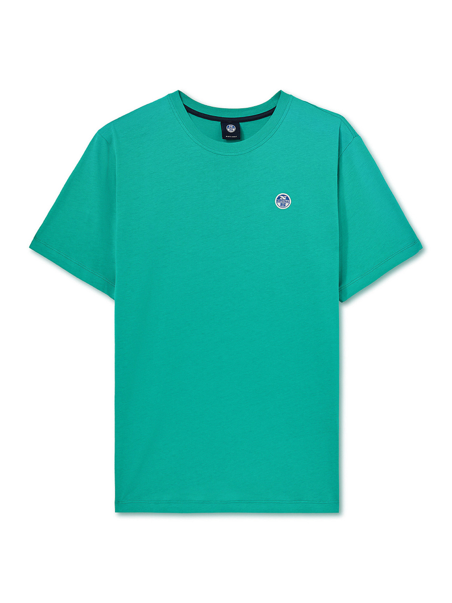 T-shirt manica corta con logo, Verde smeraldo, large