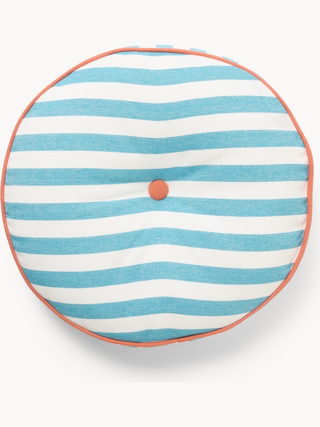 Round Striped Cushion with Button - Introductory Price