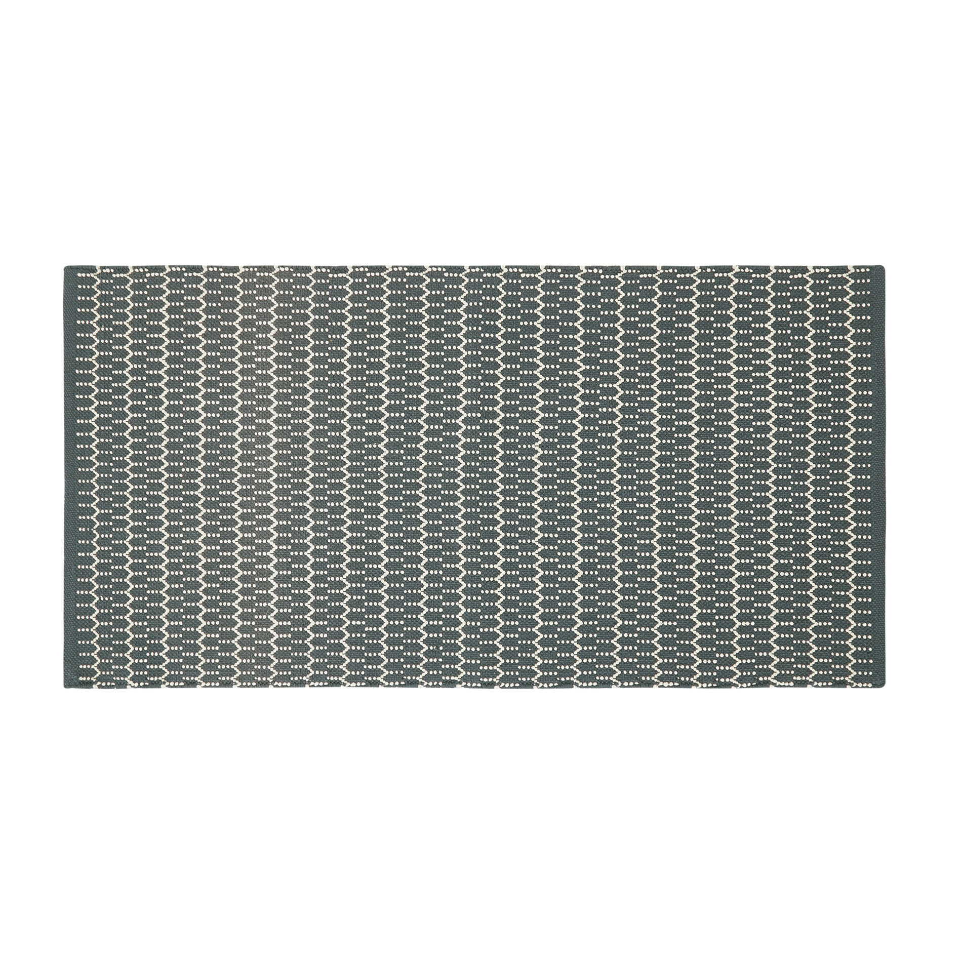 Cotton kitchen mat with jacquard weave, White / Grey, large image number 0