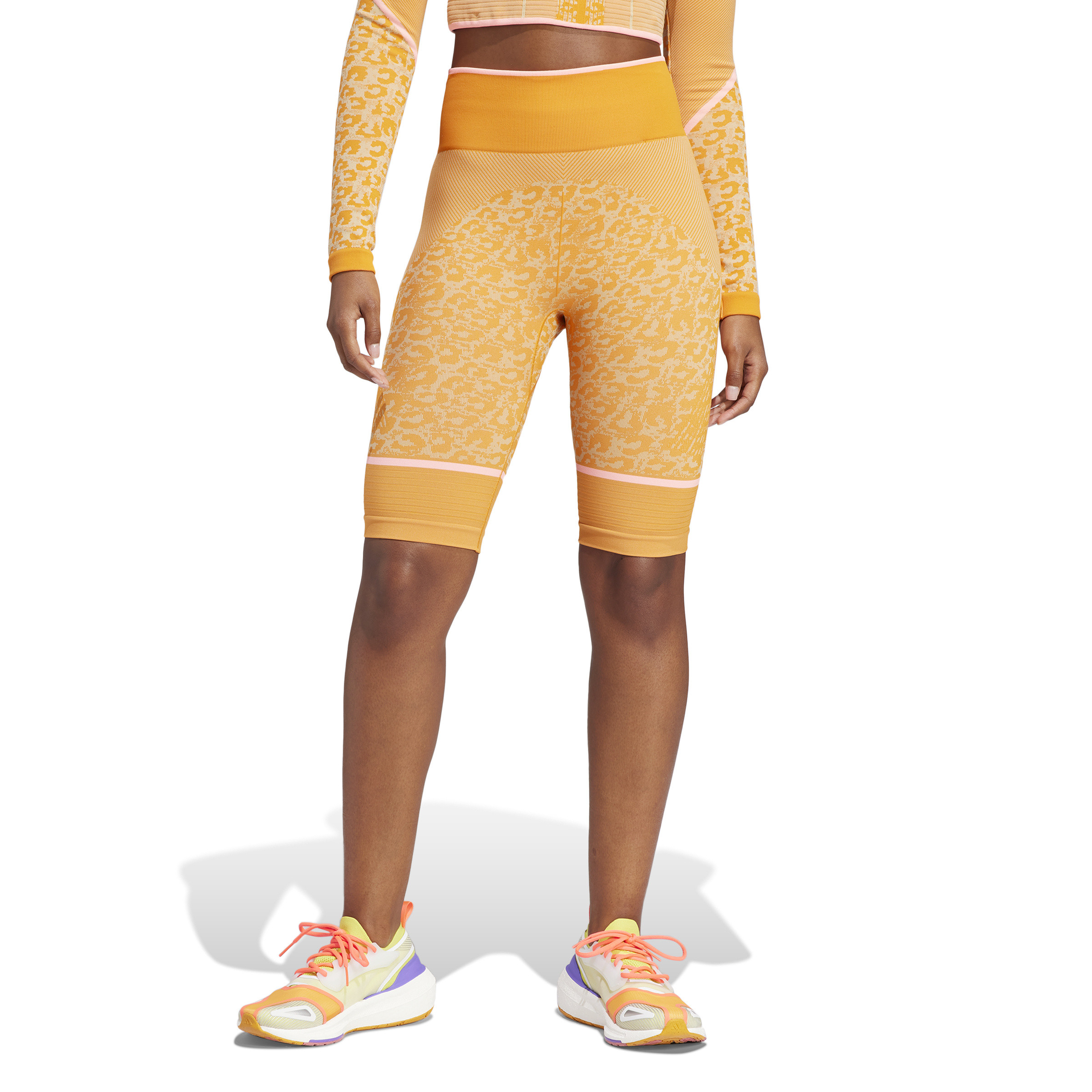 Adidas by Stella McCartney - TrueStrength Seamless Bike Yoga Leggings, Orange, large image number 3