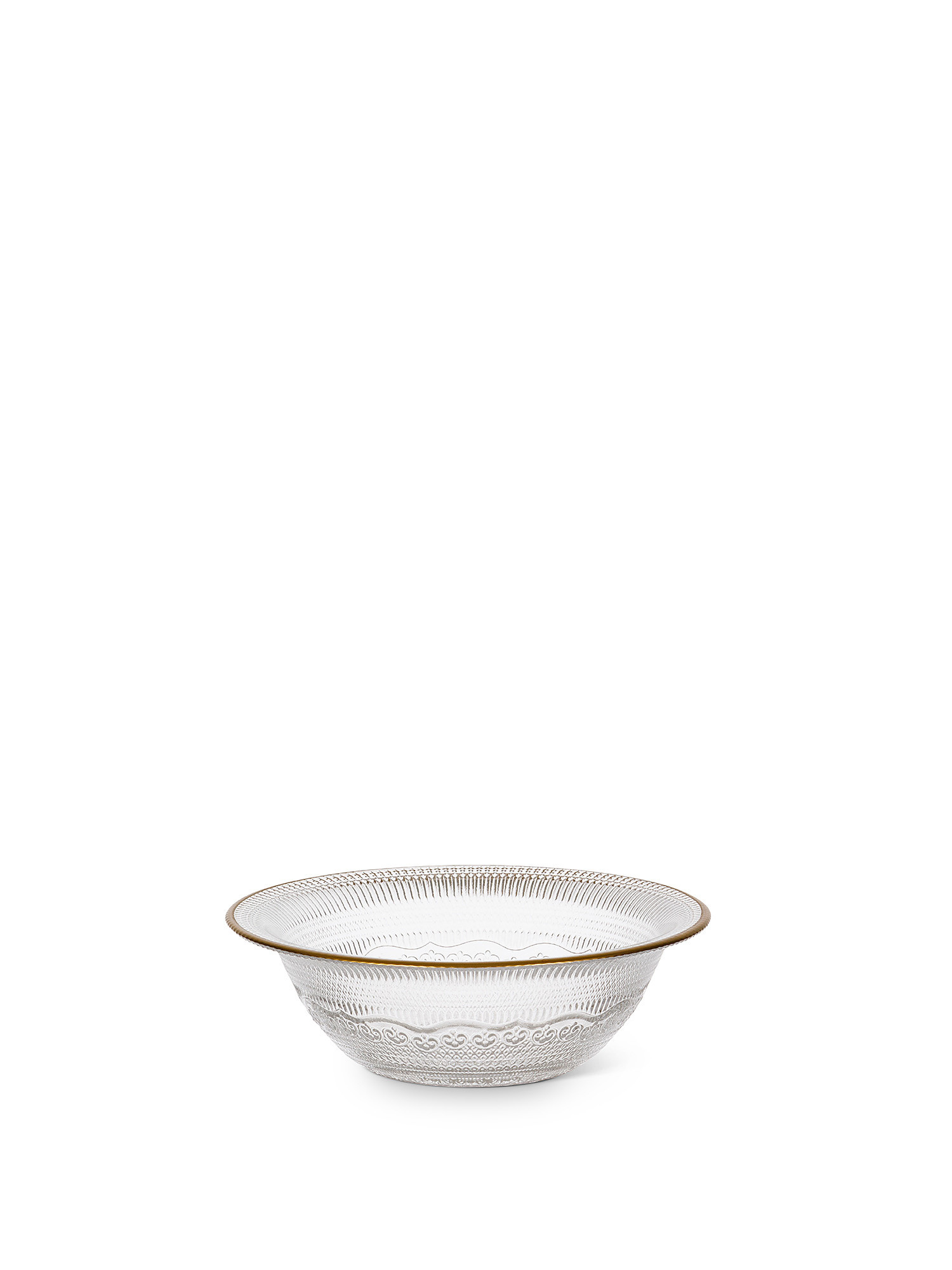 Glass bowl with gold edge, Transparent, large image number 0