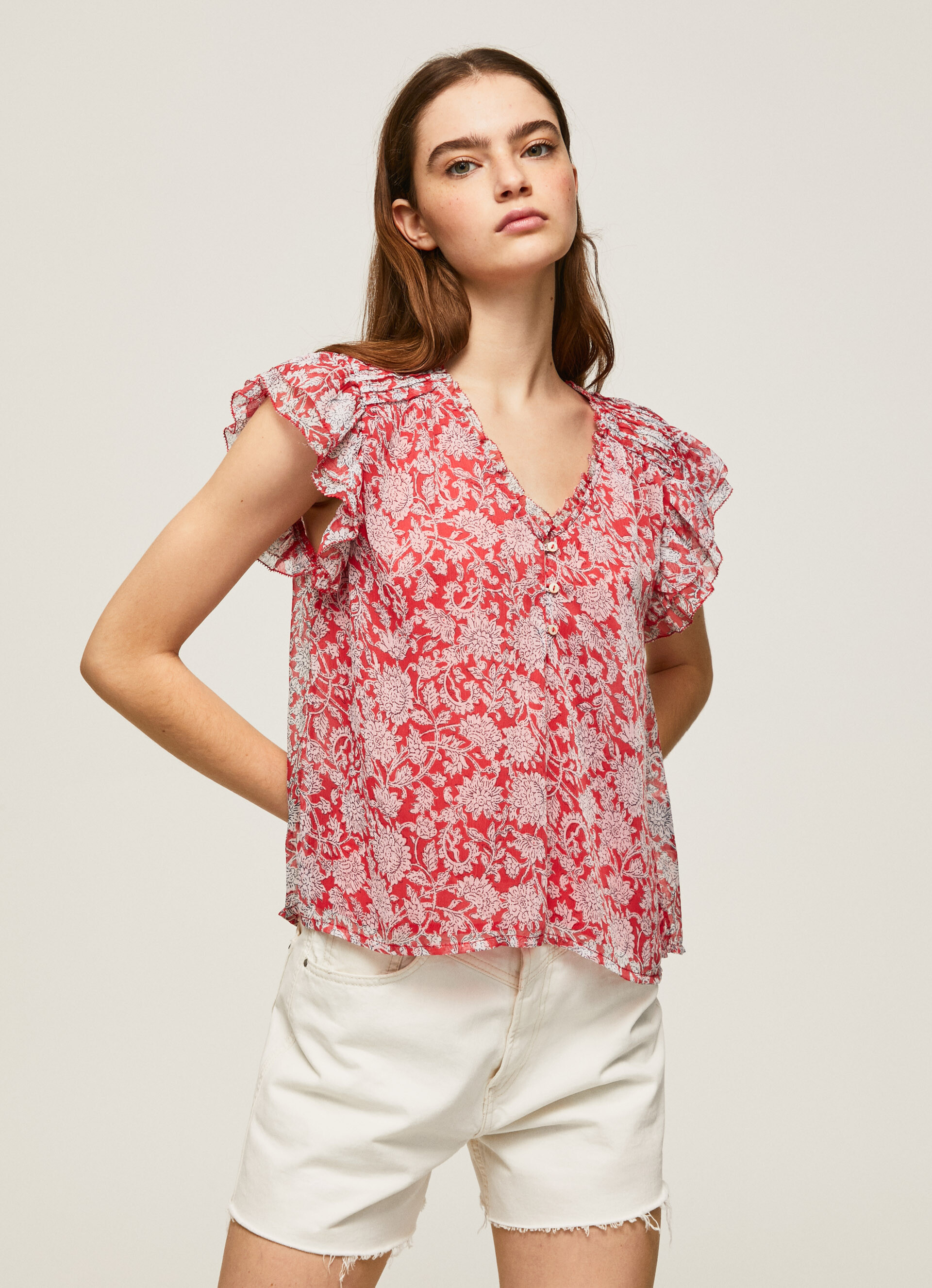 Pepe Jeans - Top a fantasia, Rosso, large image number 3
