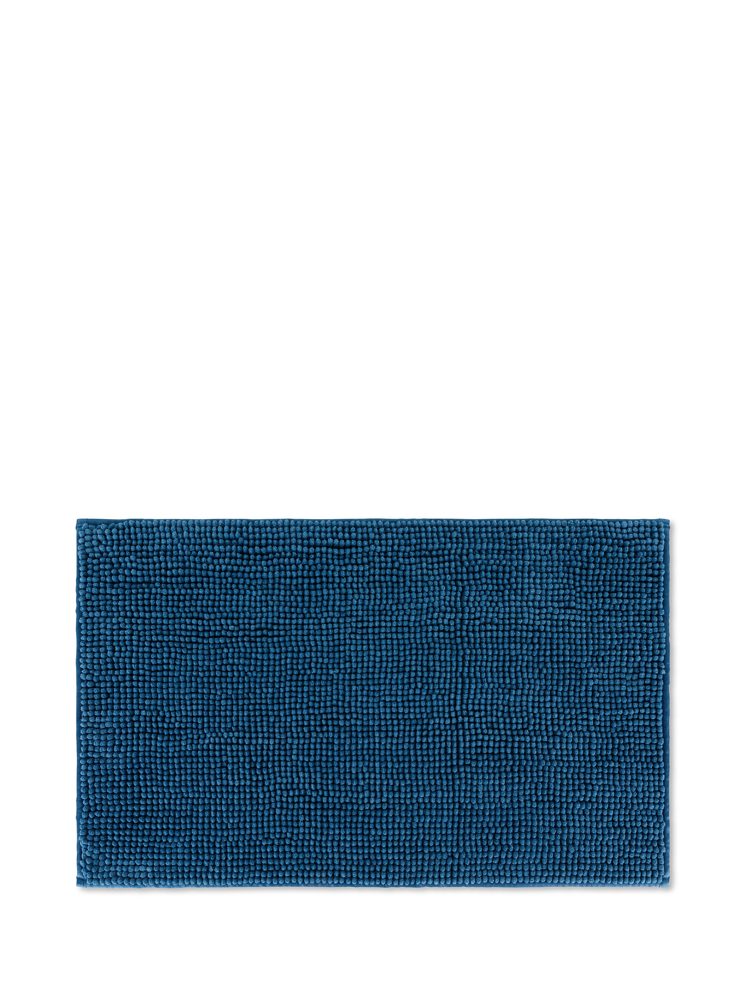 Tappeto bagno stile shaggy, Blu, large image number 0