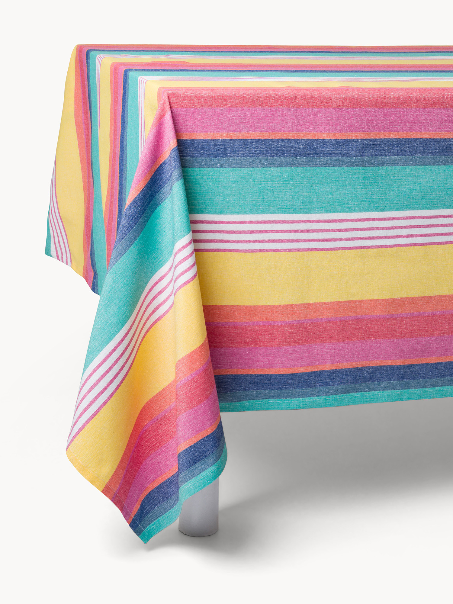 Tovaglia in puro cotone a righe, Multicolor, large image number 0