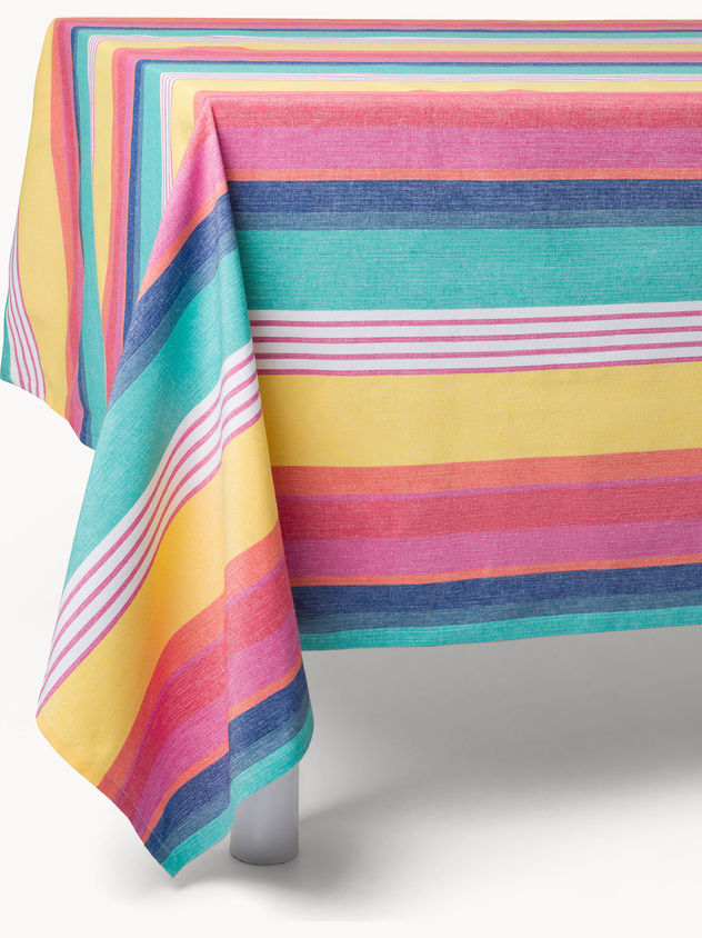 Pure Cotton Striped Tablecloth