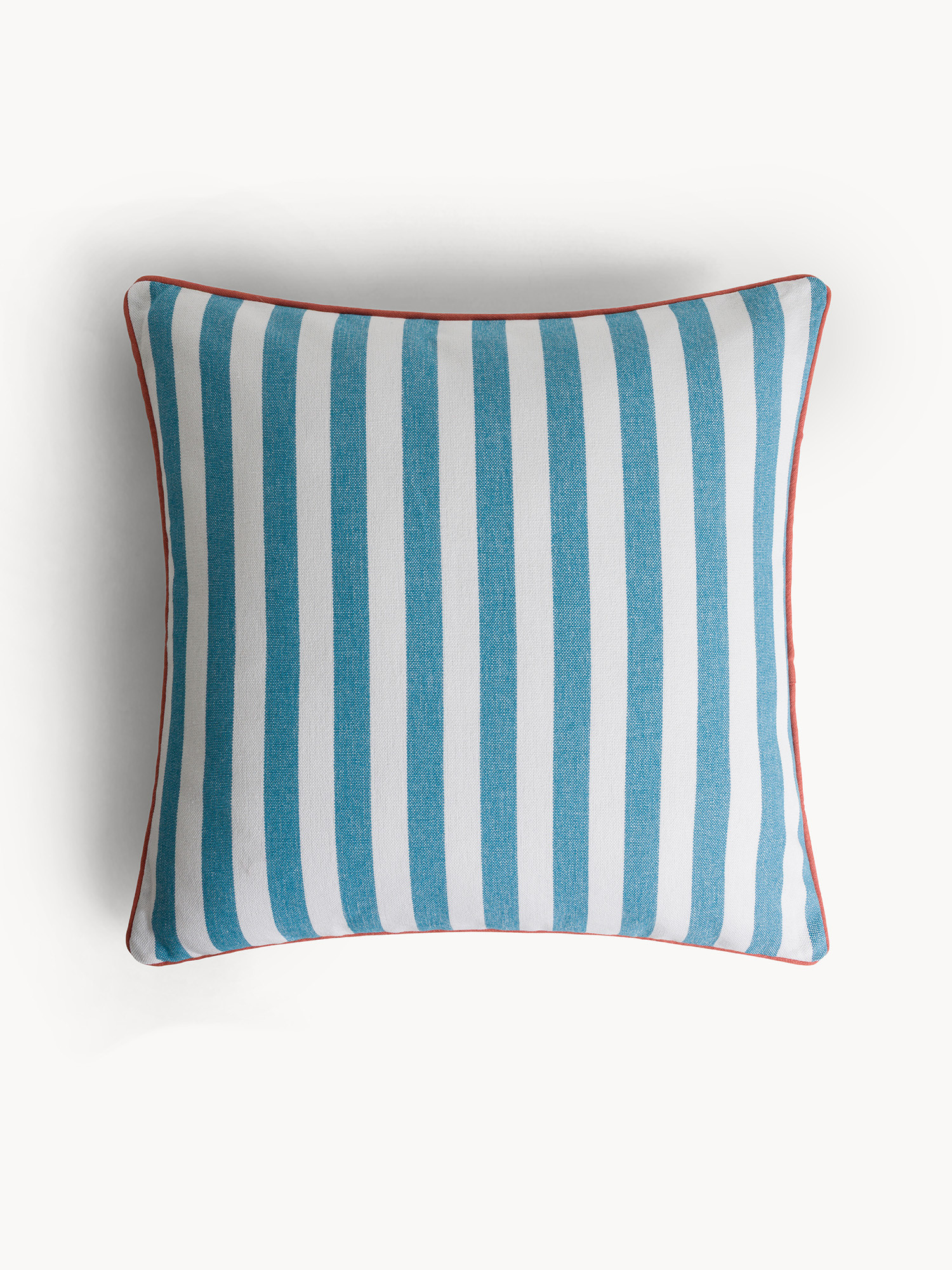 Cuscino motivo a righe in cotone 45x45cm, Blu, large image number 0