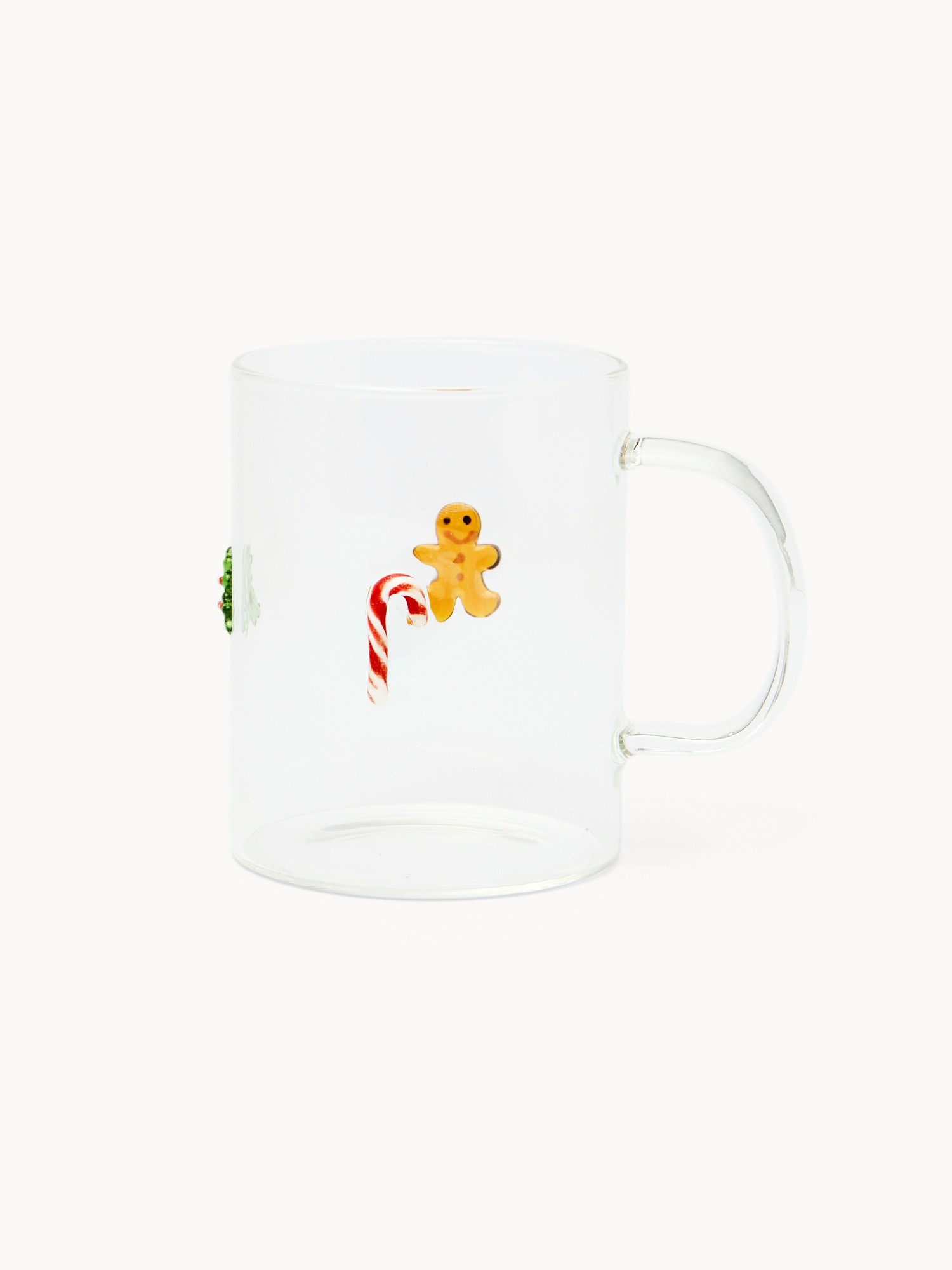 Borosilicate glass mug with Christmas appliques, Transparent, large image number 1