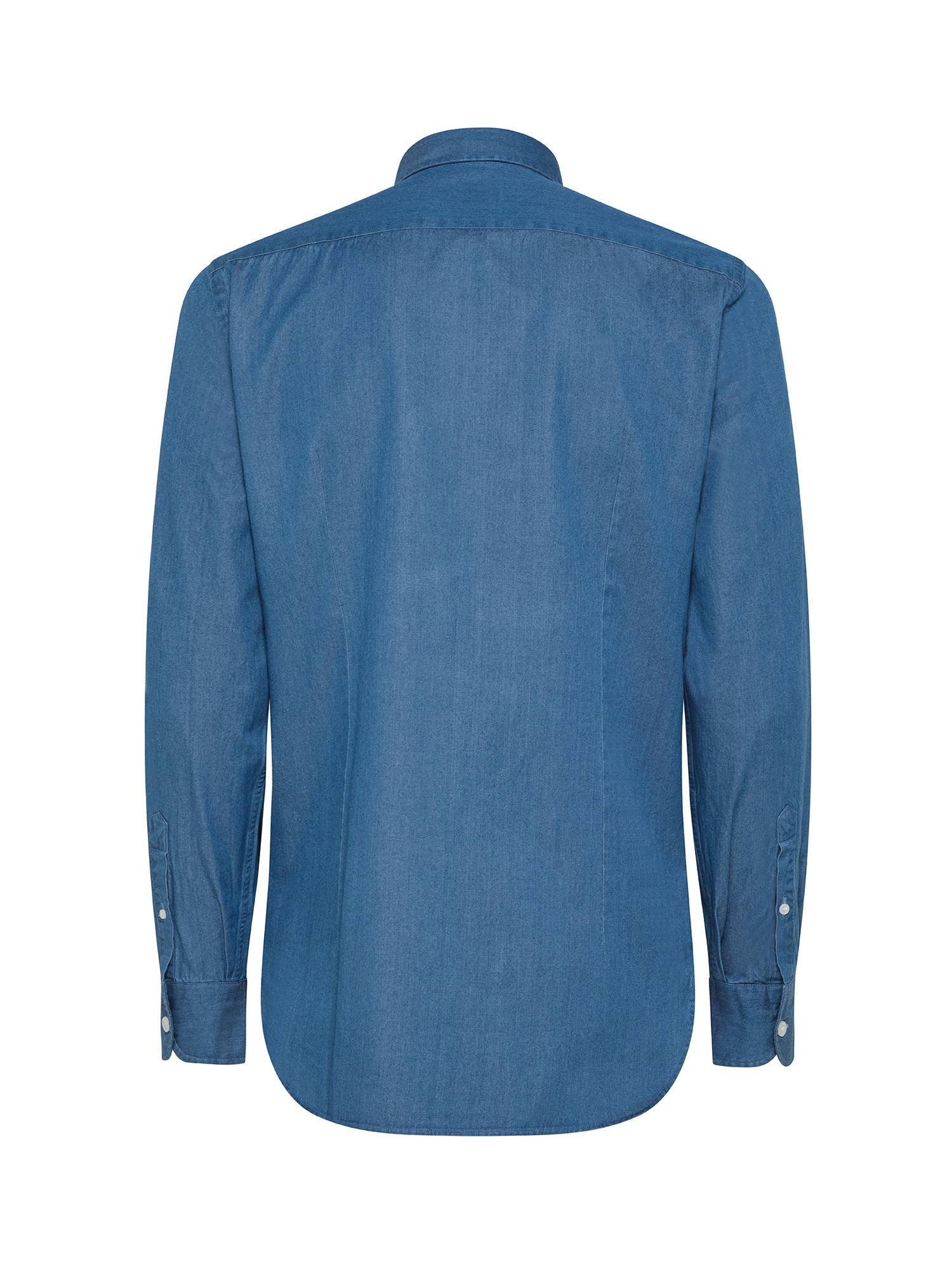 Luca D'Altieri - Camicia slim fit in puro cotone, Blu, large image number 1