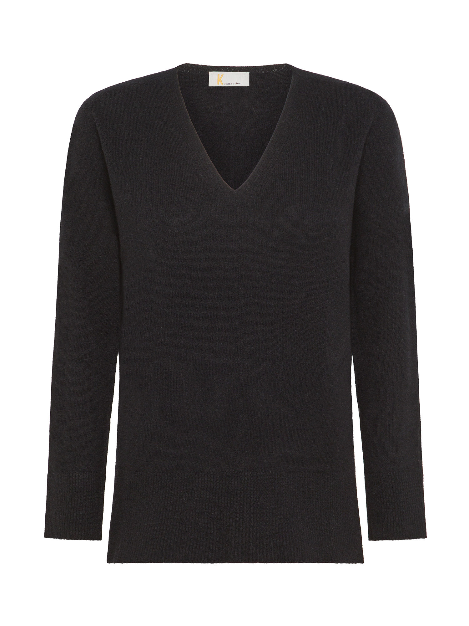 K Collection - V-neck sweater, Black, large image number 0