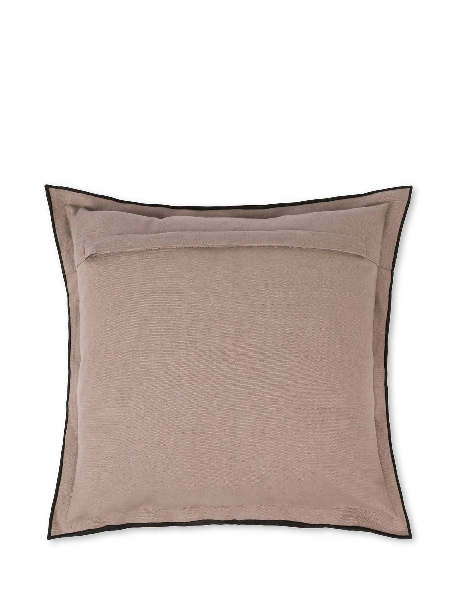 Cuscino cotone con bordo overlock 45x45cm, Beige, large image number 1
