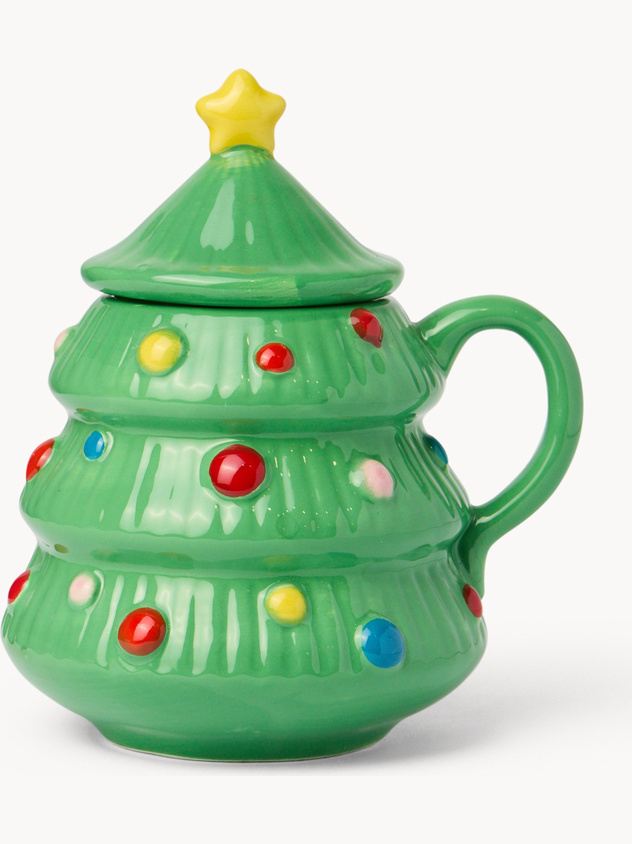 Mug in ceramica a forma di albero di Natale