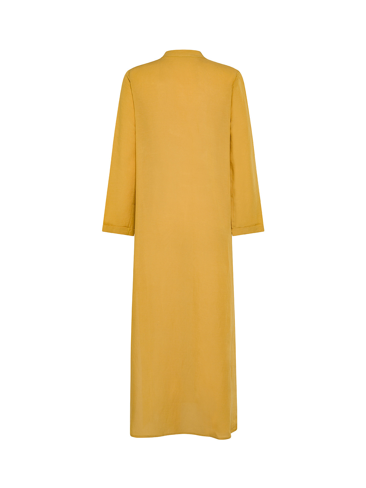 Solid color linen and viscose kaftan, Ocra Yellow, large image number 1