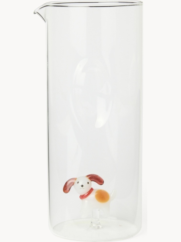 Glass carafe Borosilicate glass dog detail