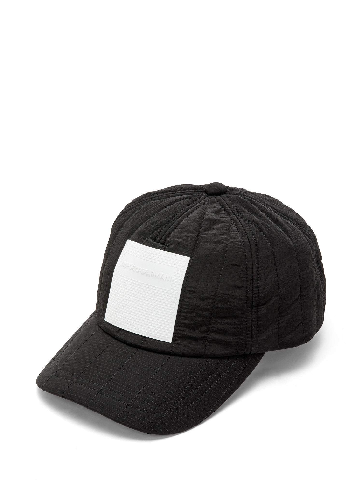 Emporio Armani - Quilted nylon baseball cap, Black, large image number 0