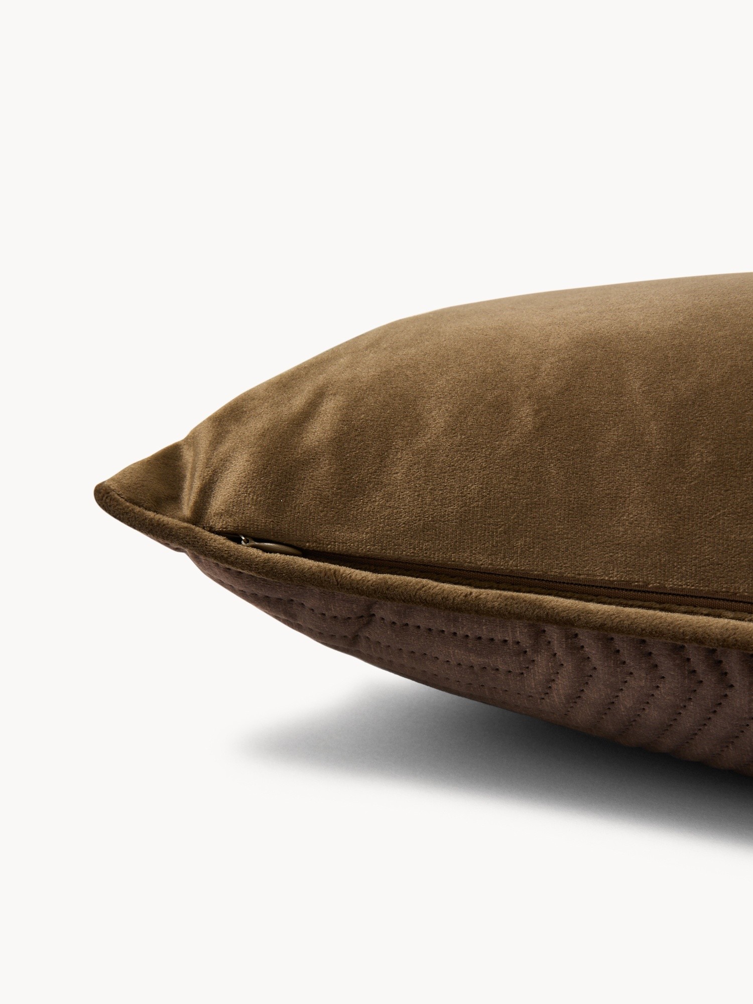 Cuscino in velluto motivo geometrico 45X45cm - Prezzo di lancio, Marrone scuro, large image number 2