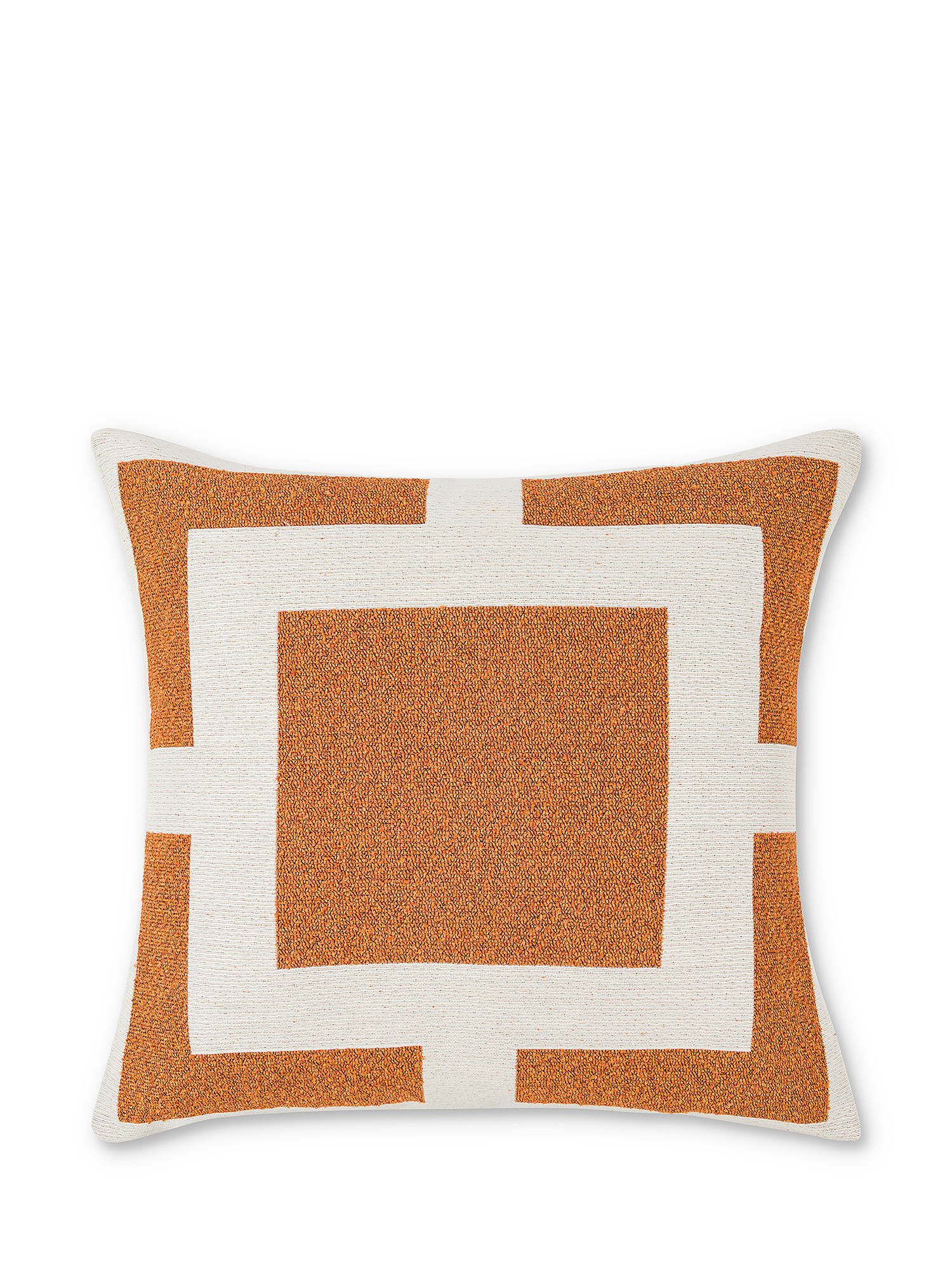 Geometric motif fabric cushion 50x50cm, Light Brown, large image number 0
