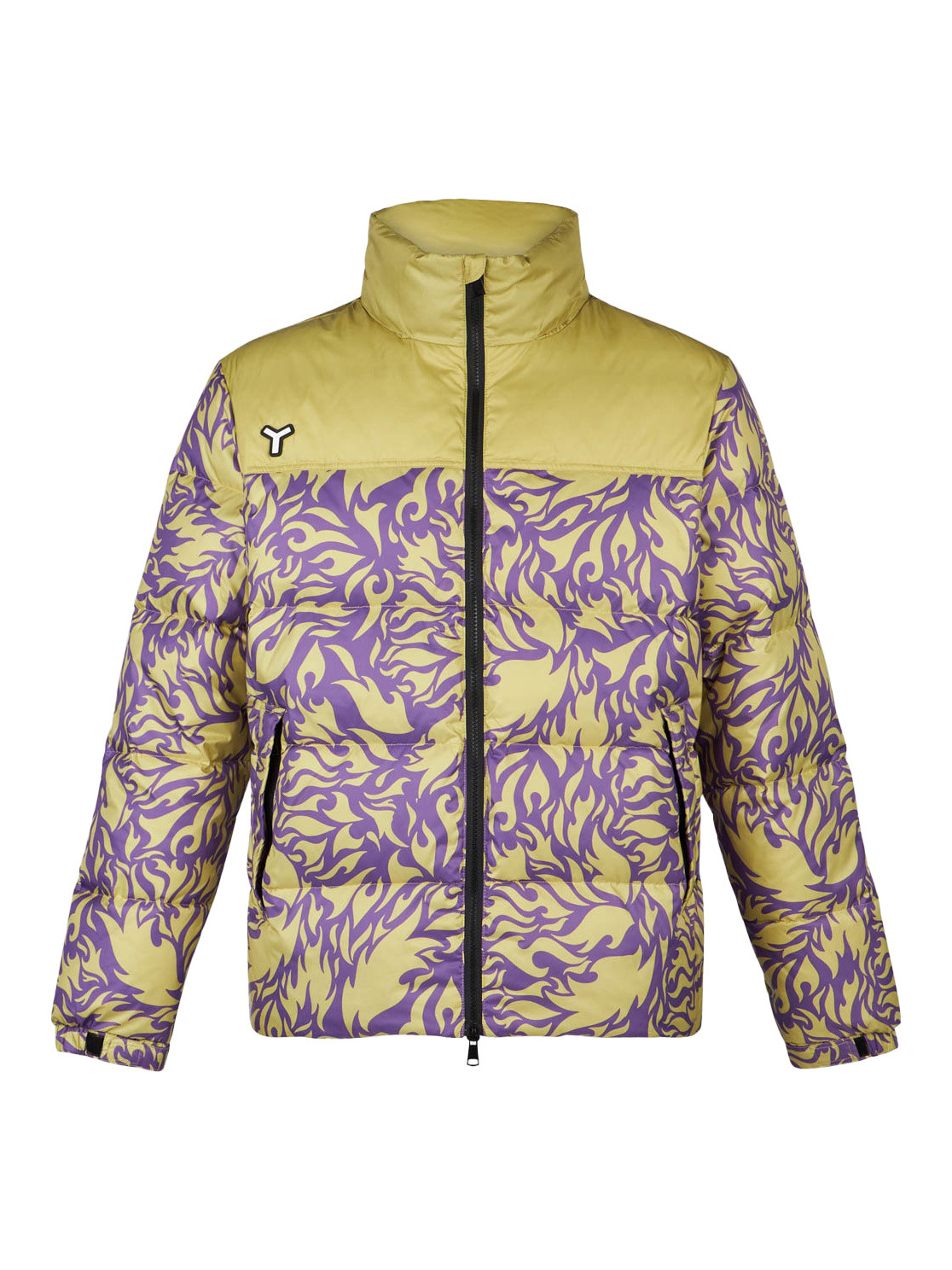 Yes I Am - Down jacket with reversible print, Mustard Yellow, large image number 0