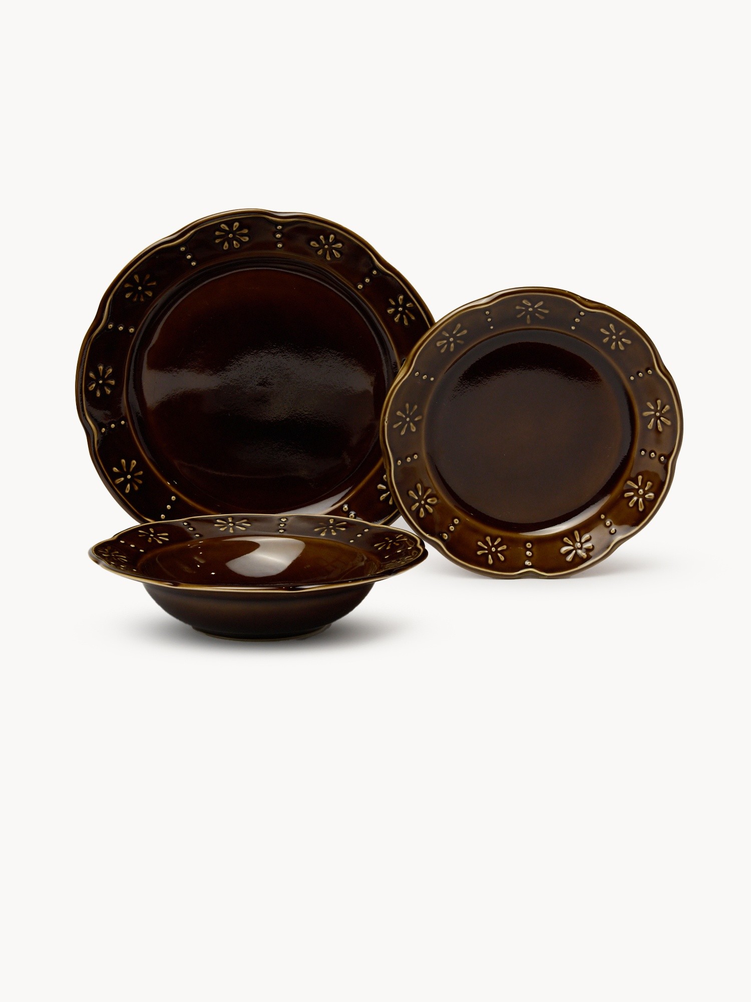 Brown side plate,Made in Portugal, Brown, large image number 1