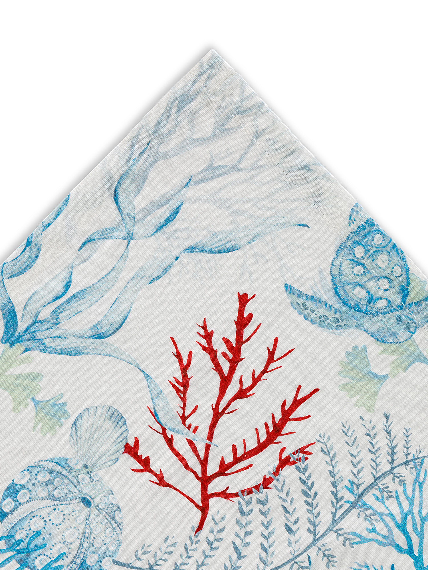 100% cotton centerpiece with marine print, White, large image number 1