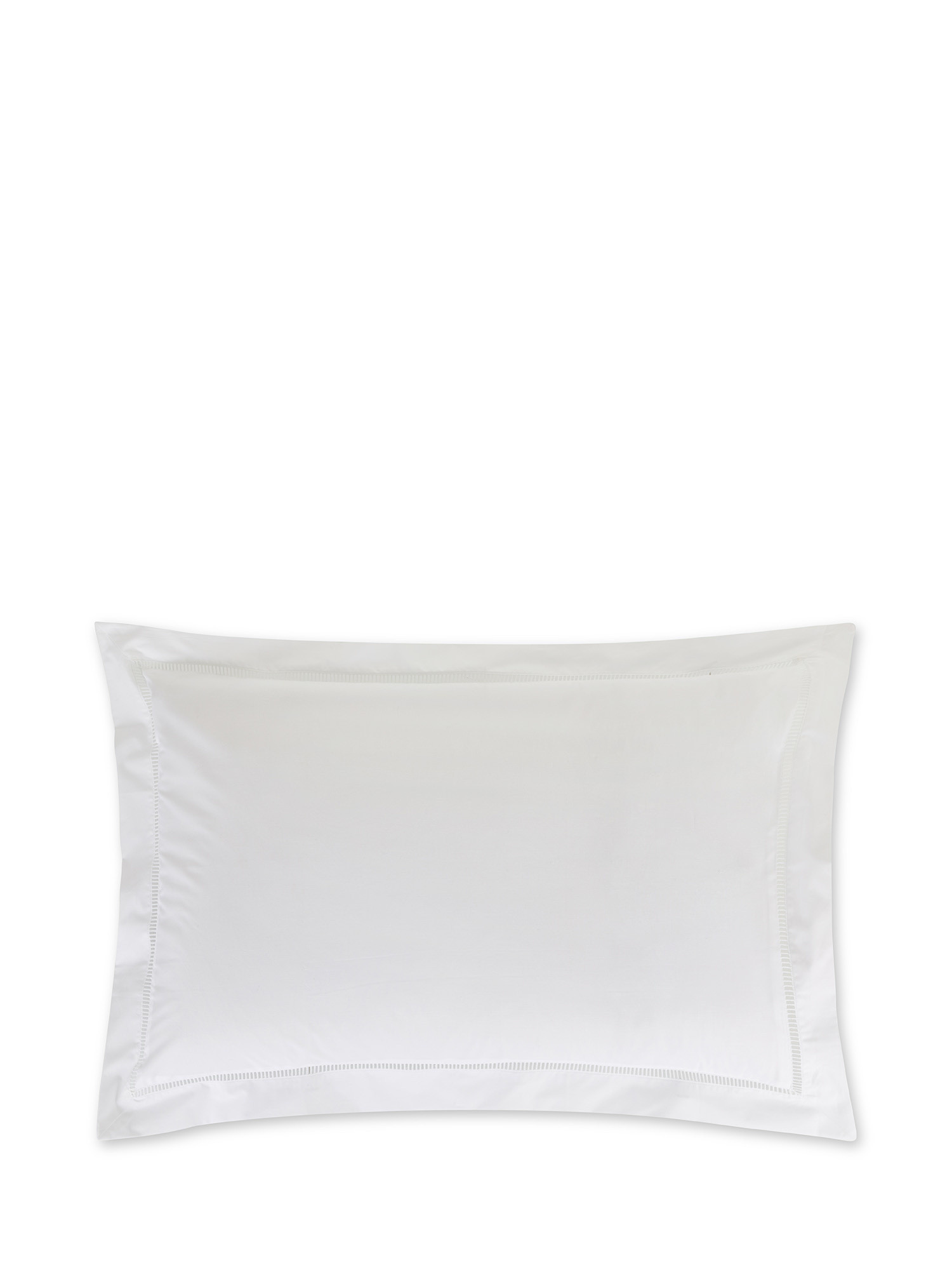 Pillowcase in fine cotton percale Portofino, White, large image number 0