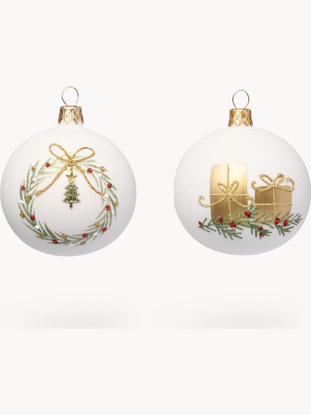 Mouth-blown glass decoration,hand-decorated by European artisans
