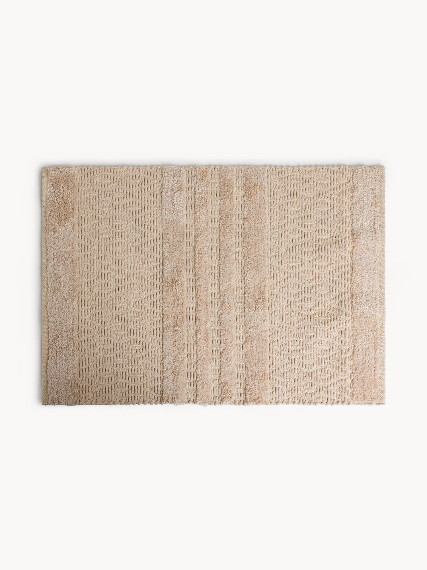 Chenille bath mat geometric pattern, Beige, large image number 0