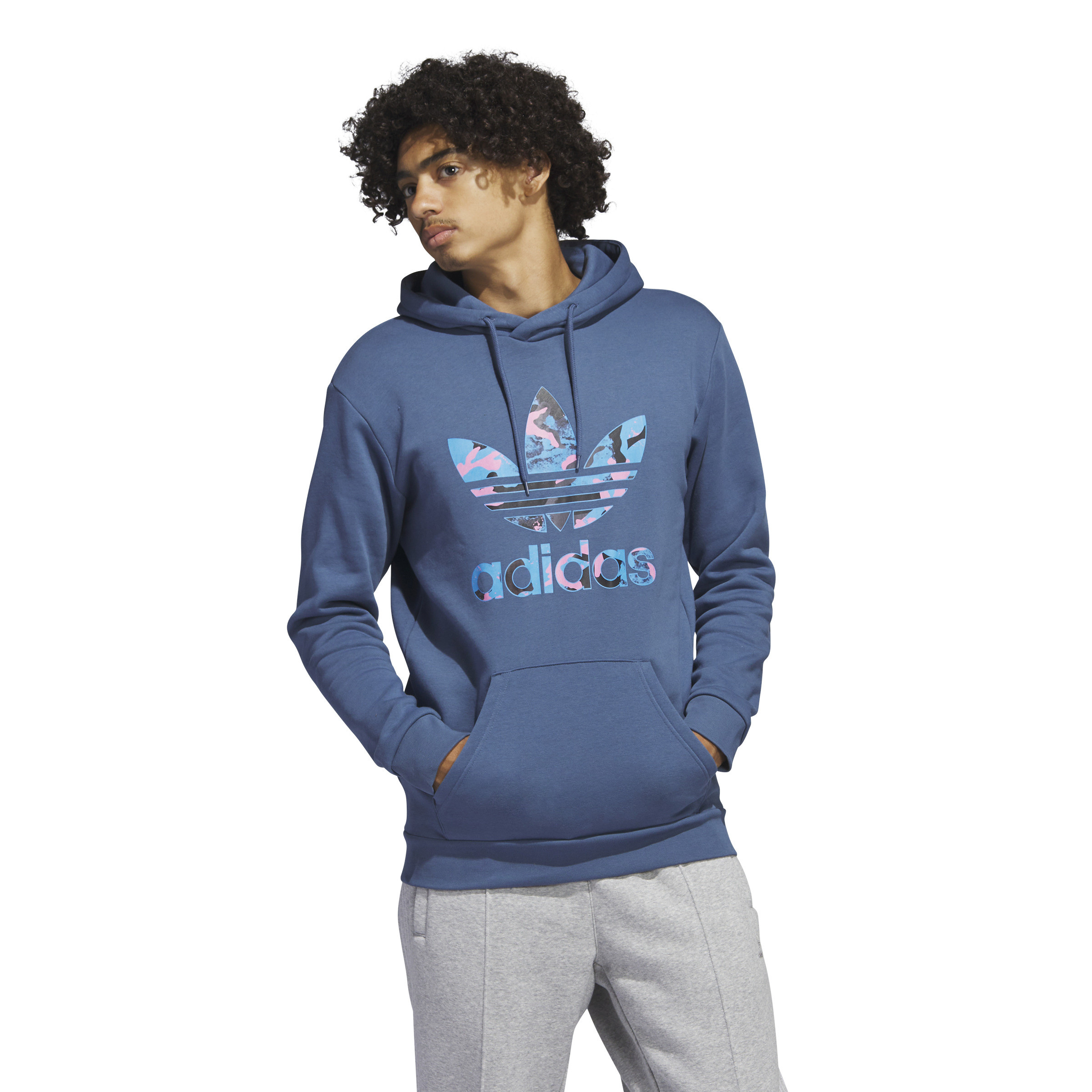 Adidas - Hooded sweatshirt with logo, Aviation Blue, large image number 4