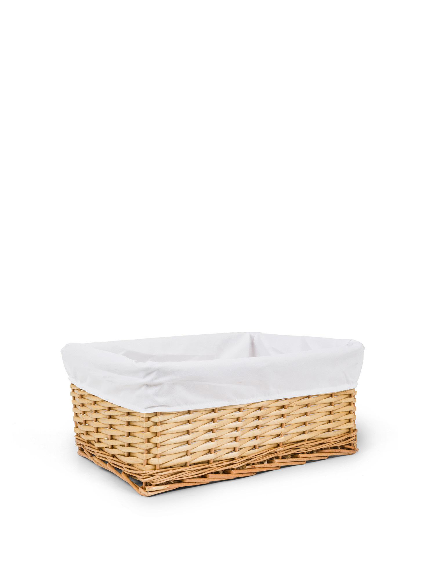 Wicker basket with lining, Natural, large image number 0