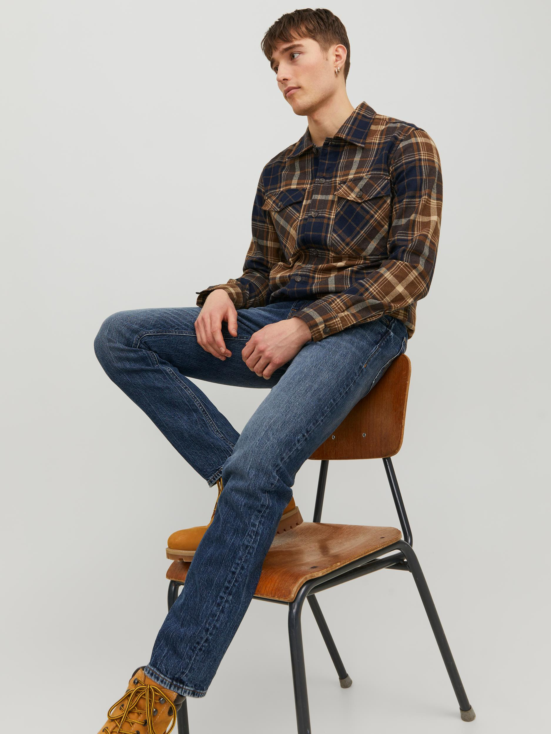 Jack & Jones - Tapered fit five-pocket jeans, Dark Blue, large image number 3