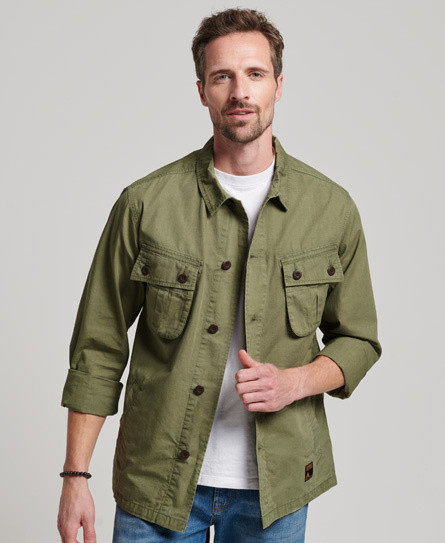 Superdry - Giacca sahariana in cotone, Verde, large image number 1