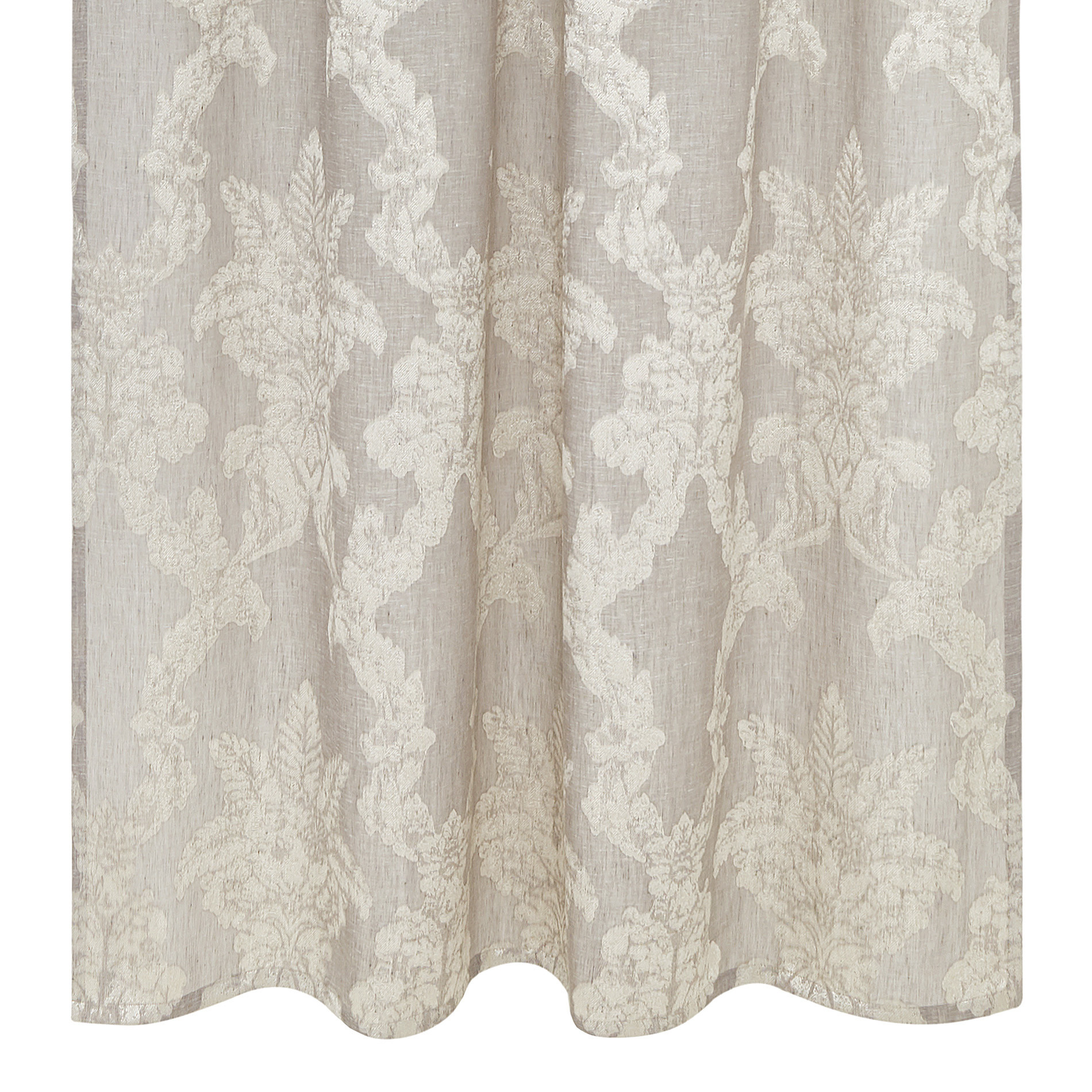 Jacquard curtain with hidden loops, Silver Grey, large image number 0
