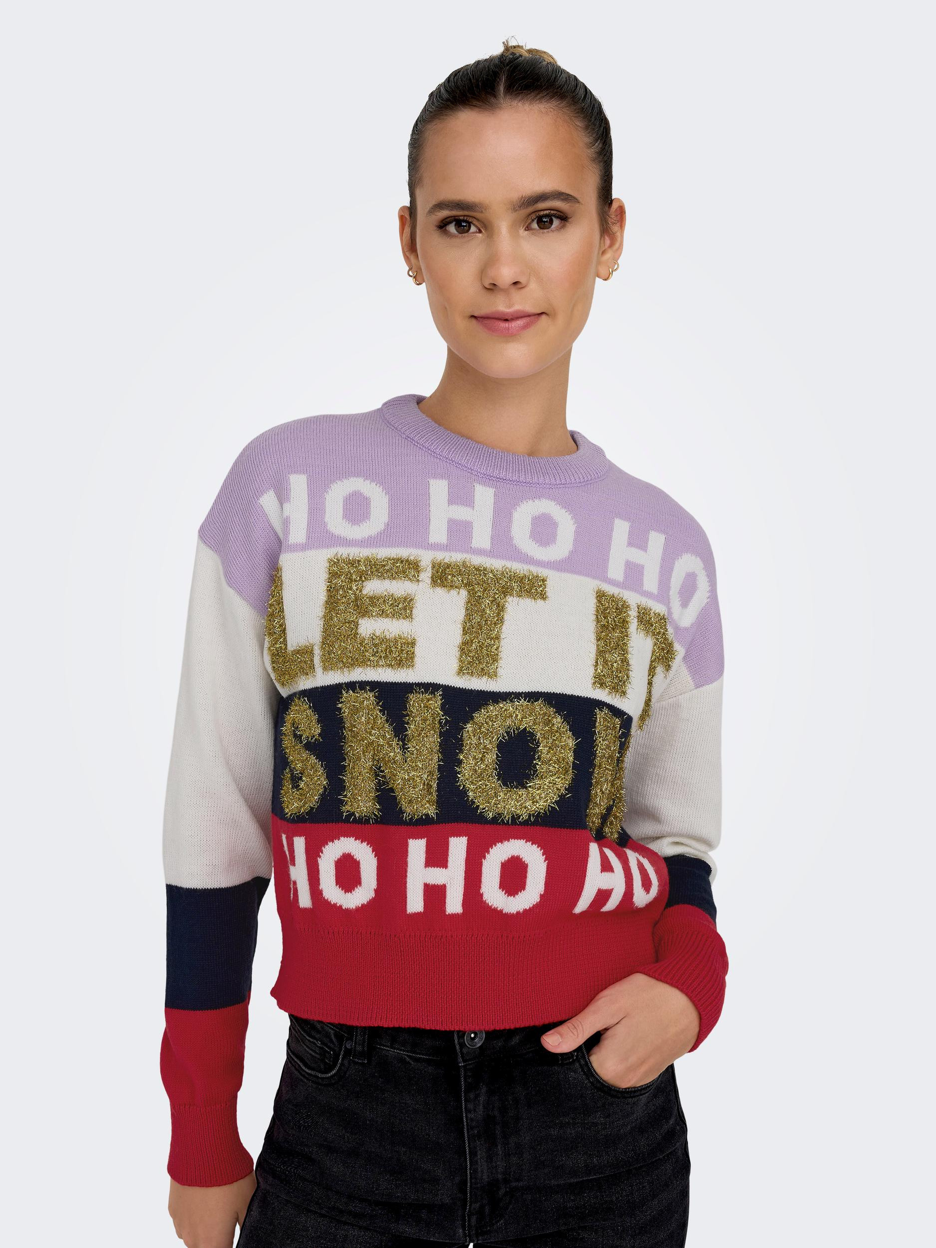 Only - Sweater with Christmas print, Purple Lilac, large image number 4