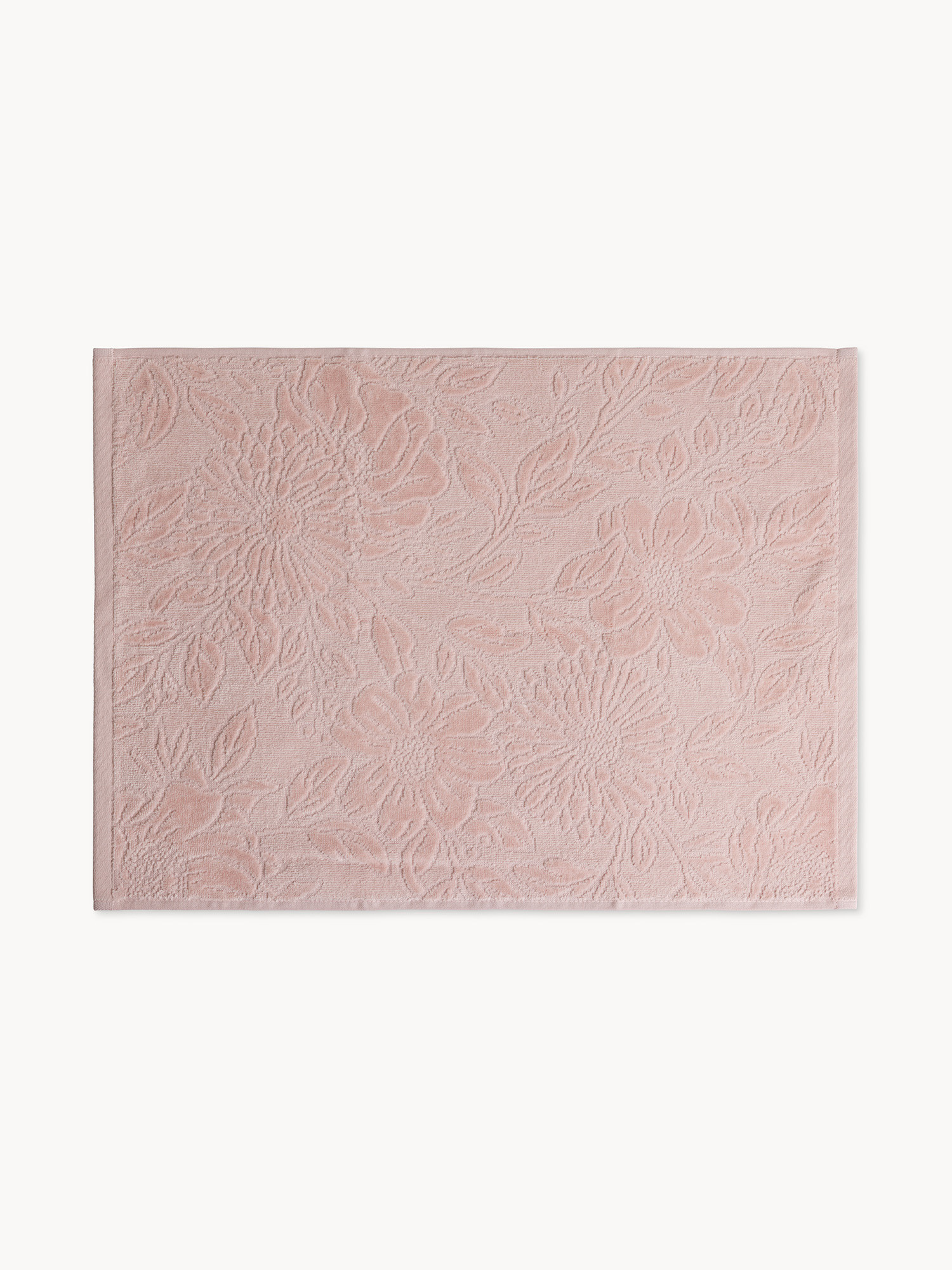 Asciugamano in velour di cotone lavorazione floreale, Rosa chiaro, large image number 1