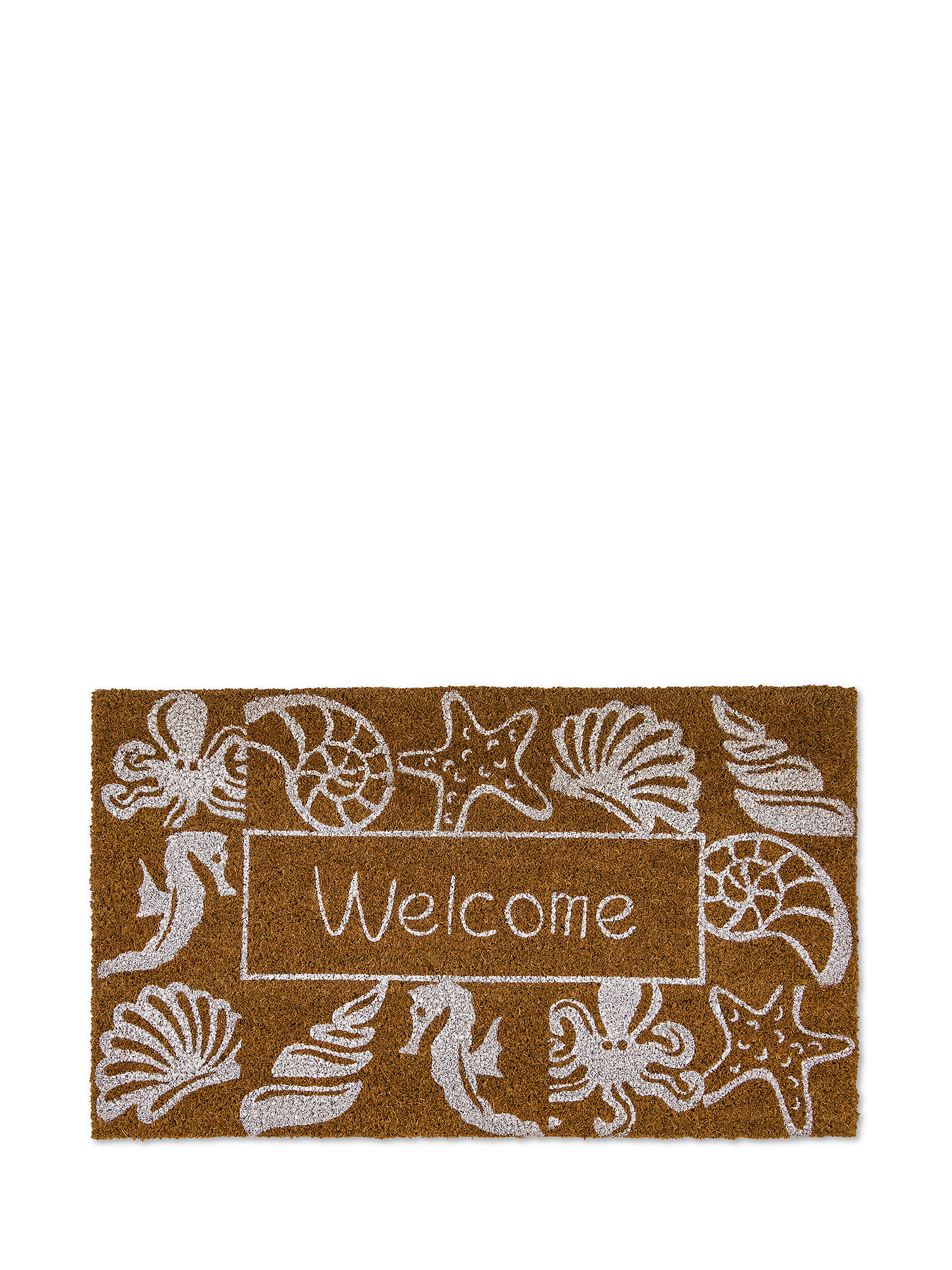 Welcome print doormat, Natural, large image number 0